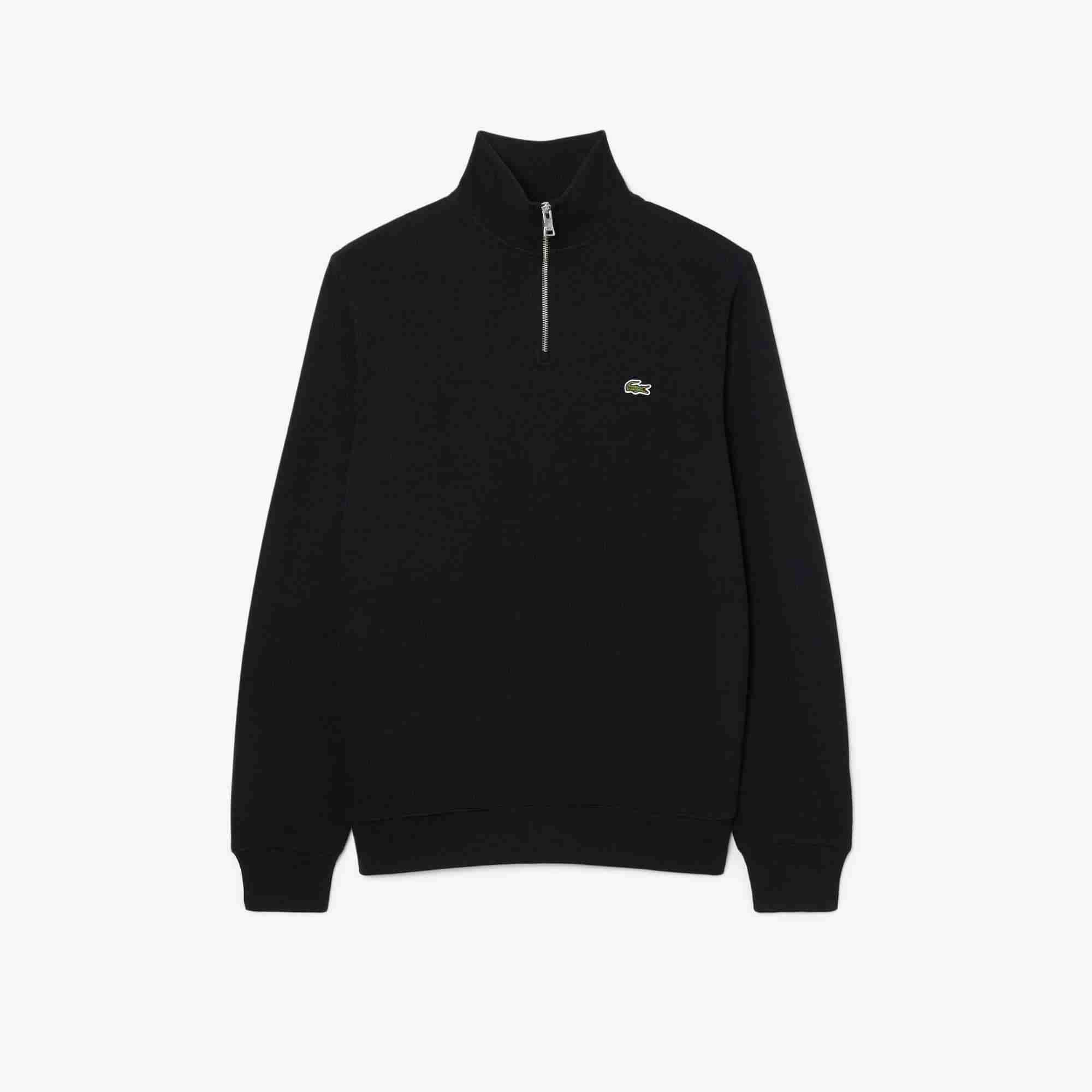 Zip-Up High Neck Interlock Sweatshirt