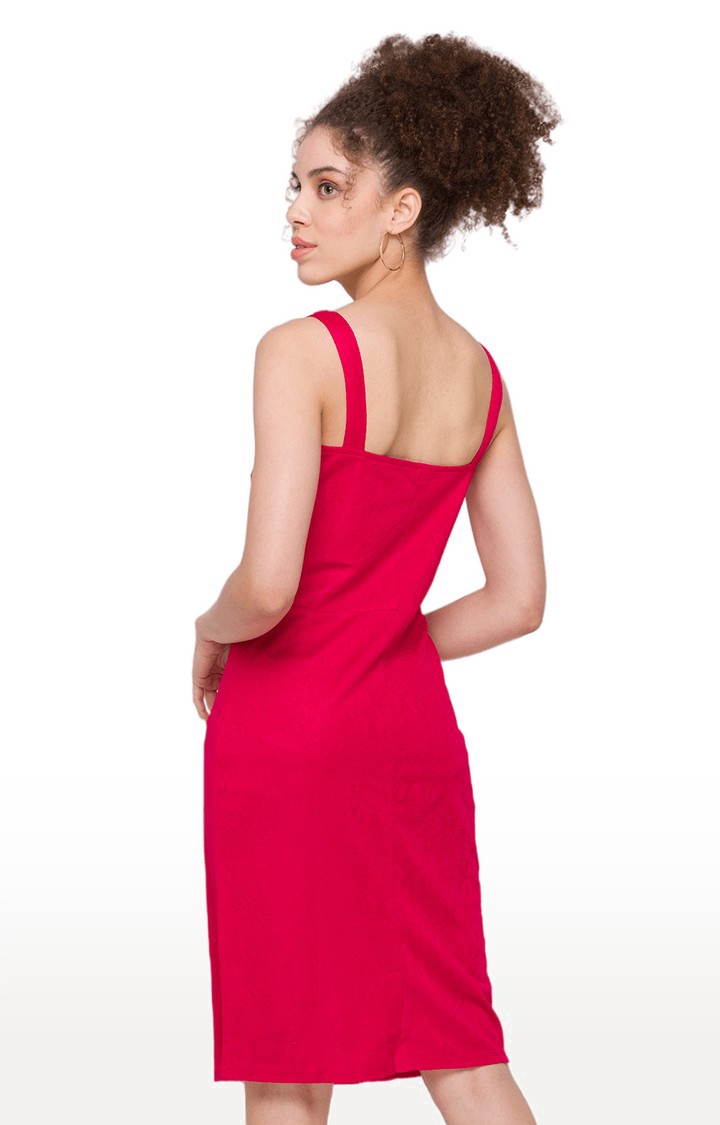 globus | Globus Self Design Red Dress 4