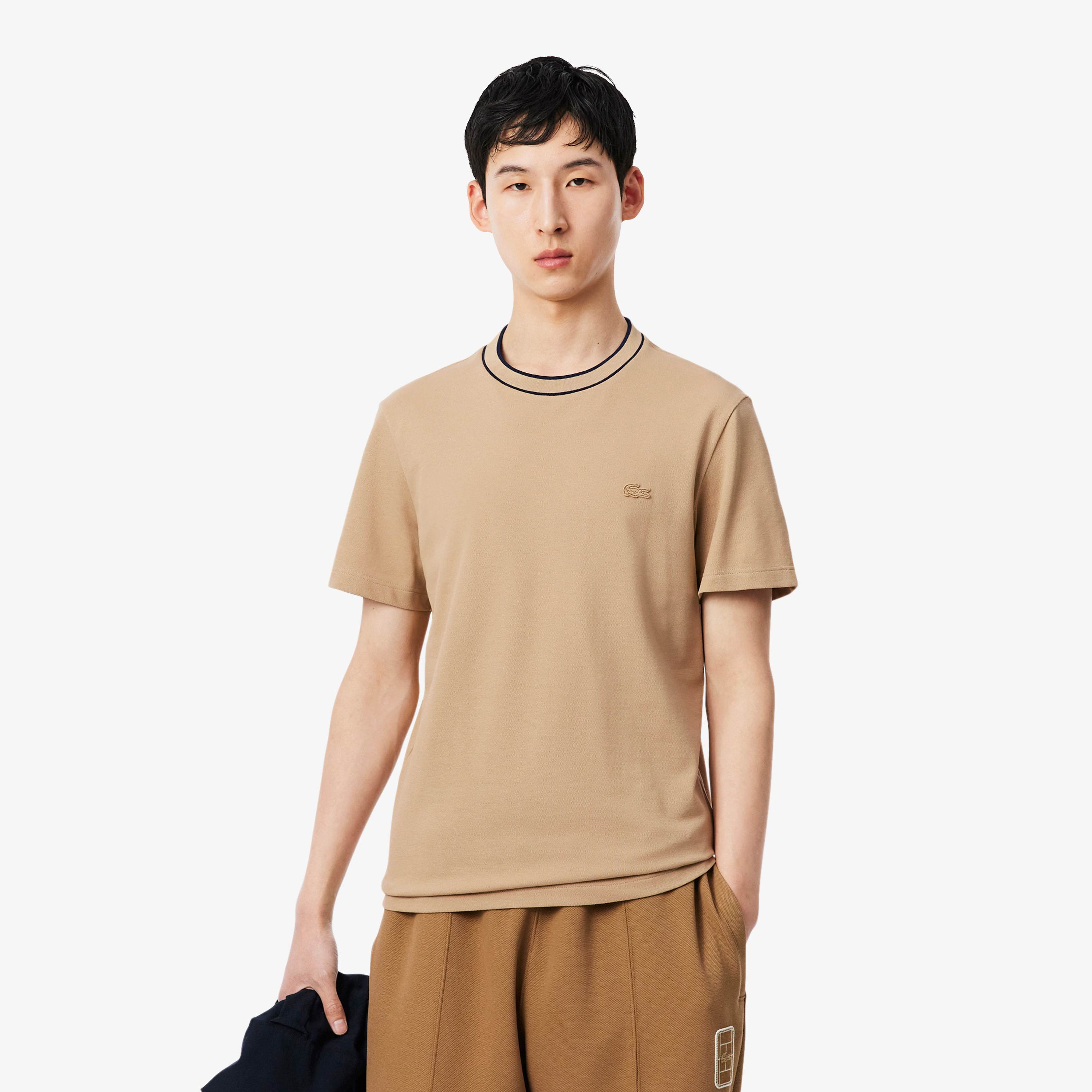 Stretch Piqué Stripe Collar T-shirt