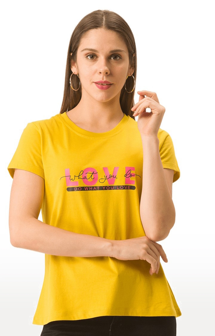 globus | Globus Mustard Printed Tshirt 0