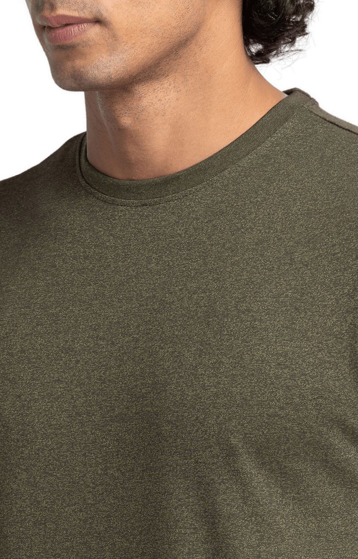 globus | Globus Olive Solid Regular Fit Casual Tshirt 5