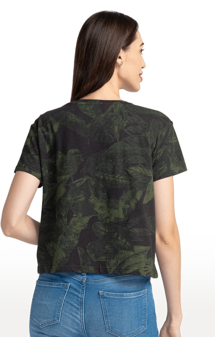 globus | Globus Olive Printed Regular Fit Casual Tshirt 4