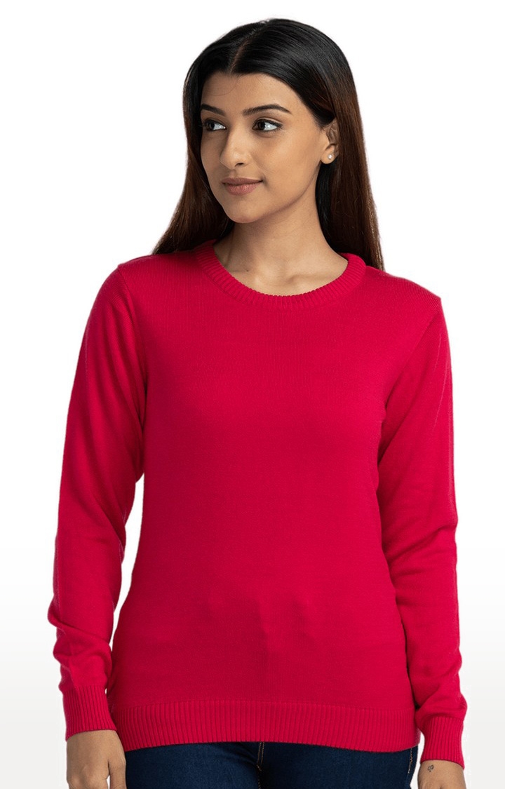 globus | Globus Fuchsia Solid Pullover Sweater 0