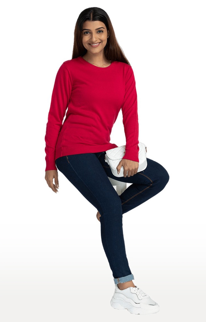 globus | Globus Fuchsia Solid Pullover Sweater 2