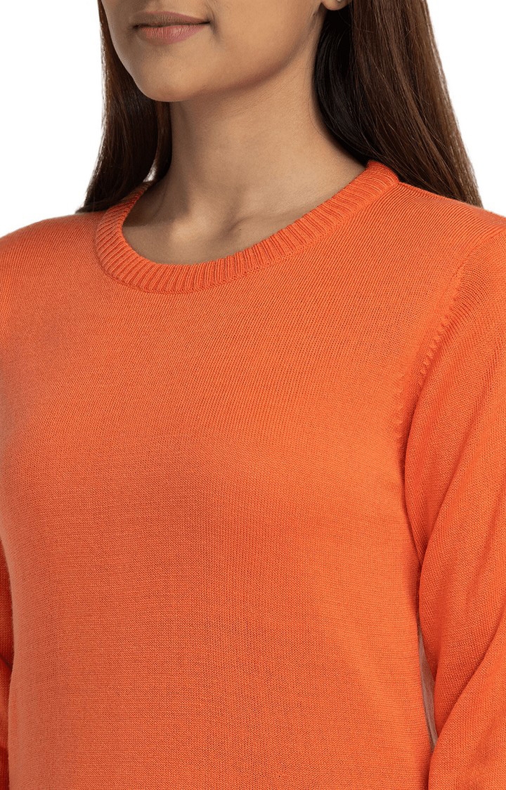 globus | Globus Orange Solid Pullover Sweater 5