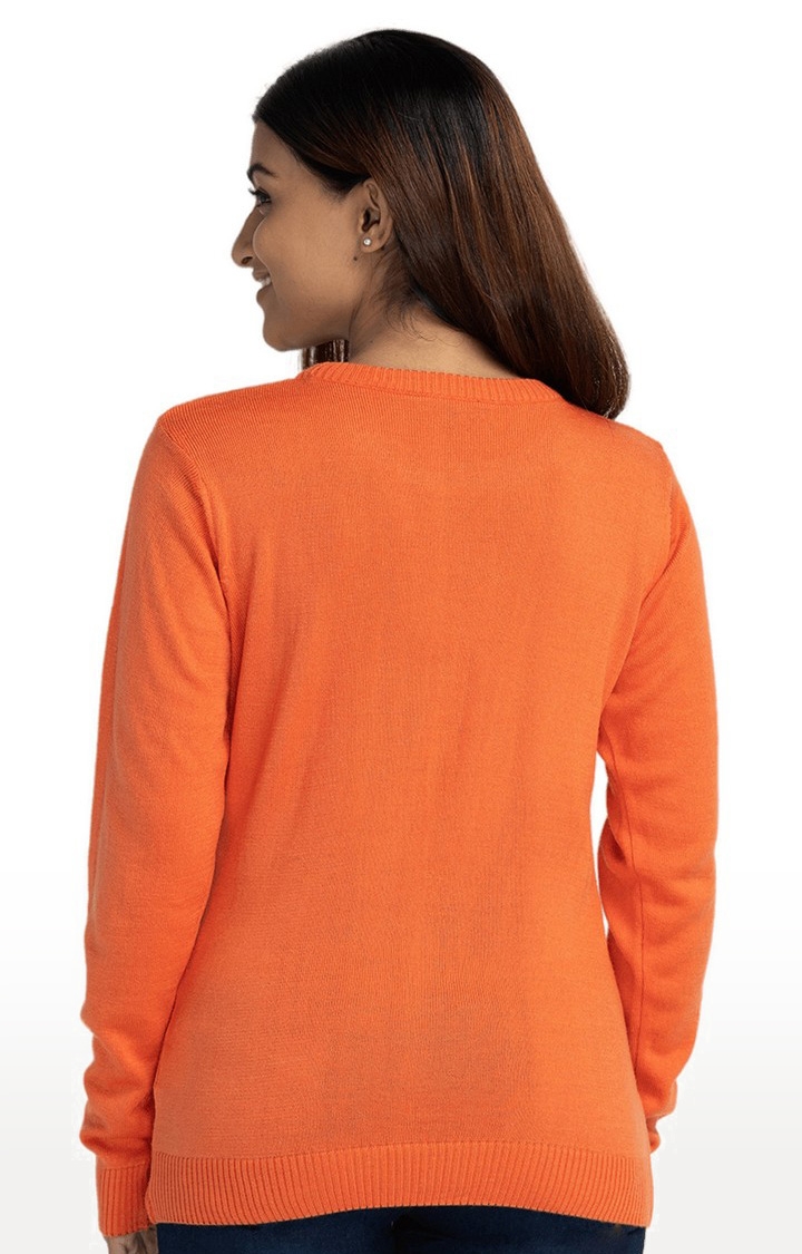 globus | Globus Orange Solid Pullover Sweater 4