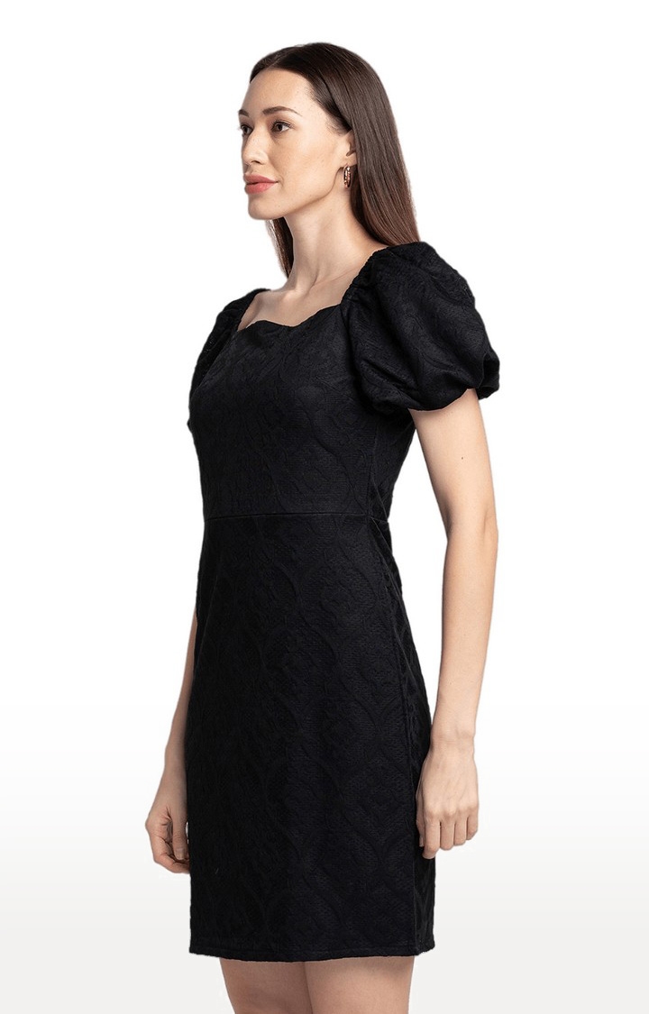 globus | Globus Black Self Design Dress 3