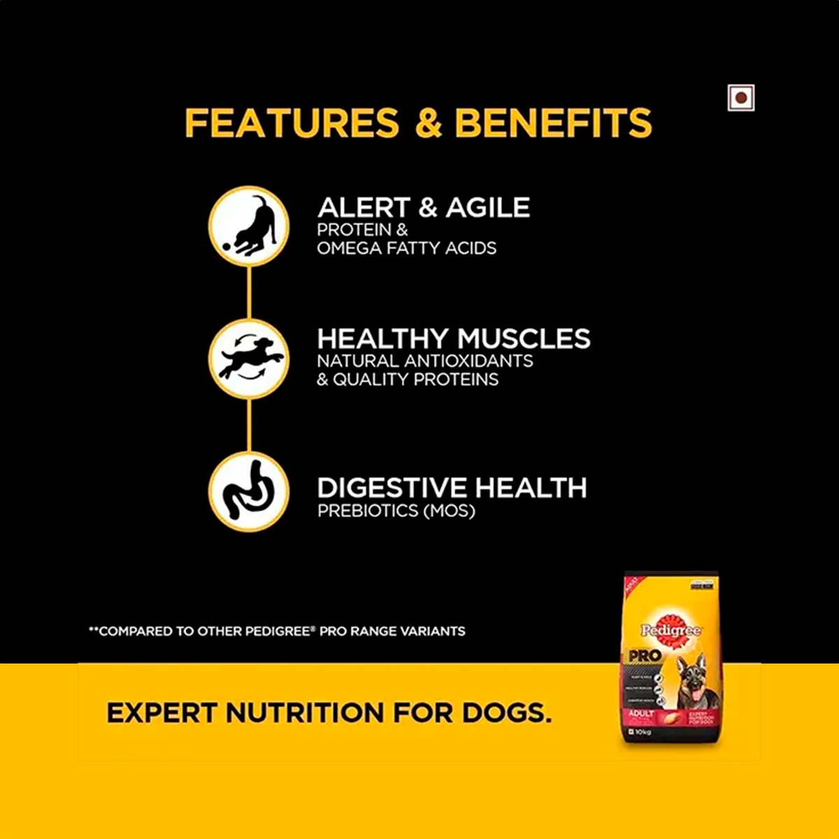 Pedigree Pro Active Adult Large Breed Dry Dog Food