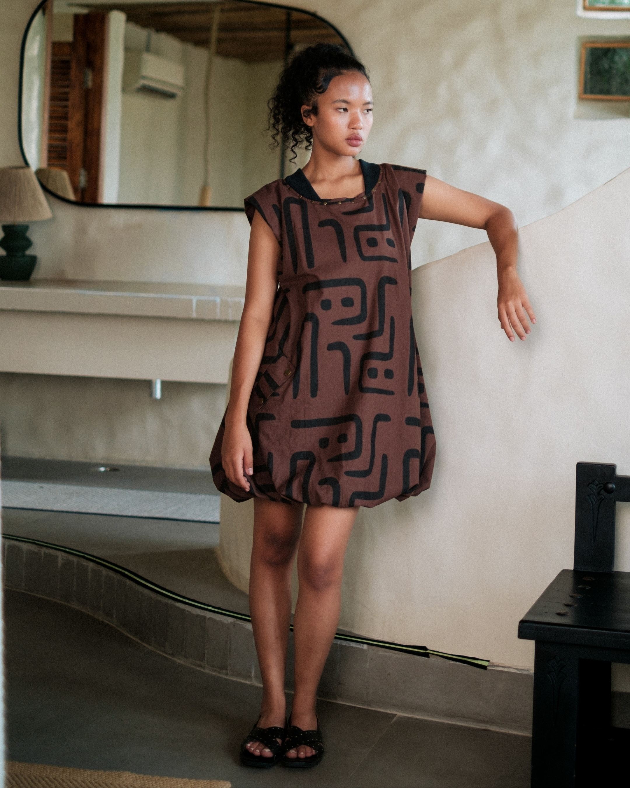 brown tribal dress Nara Gathered country formal western dresses
