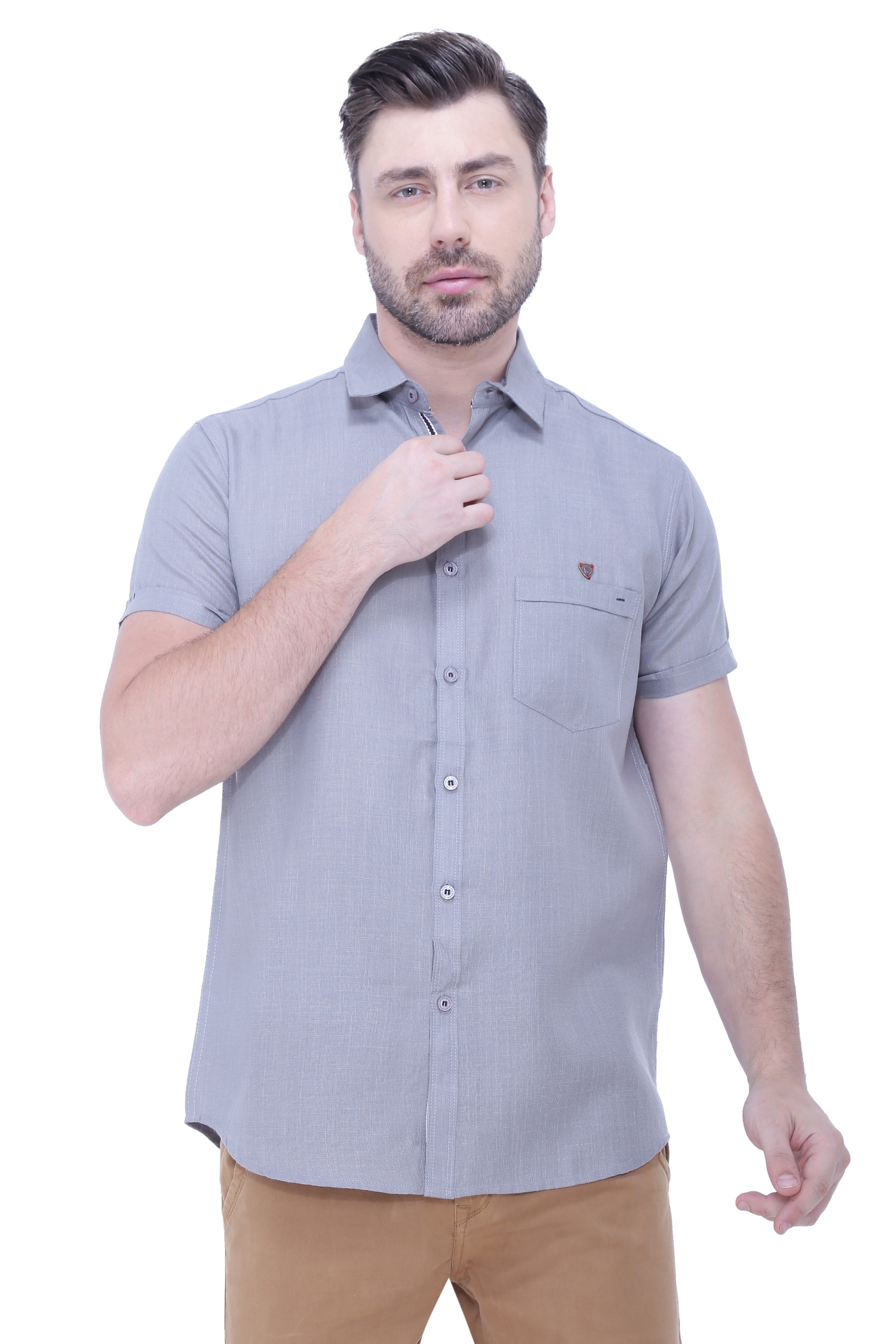 Kuons Avenue | Kuons Avenue Men's Linen Blend Half Sleeves Casual Shirt-KACLHS1236 0