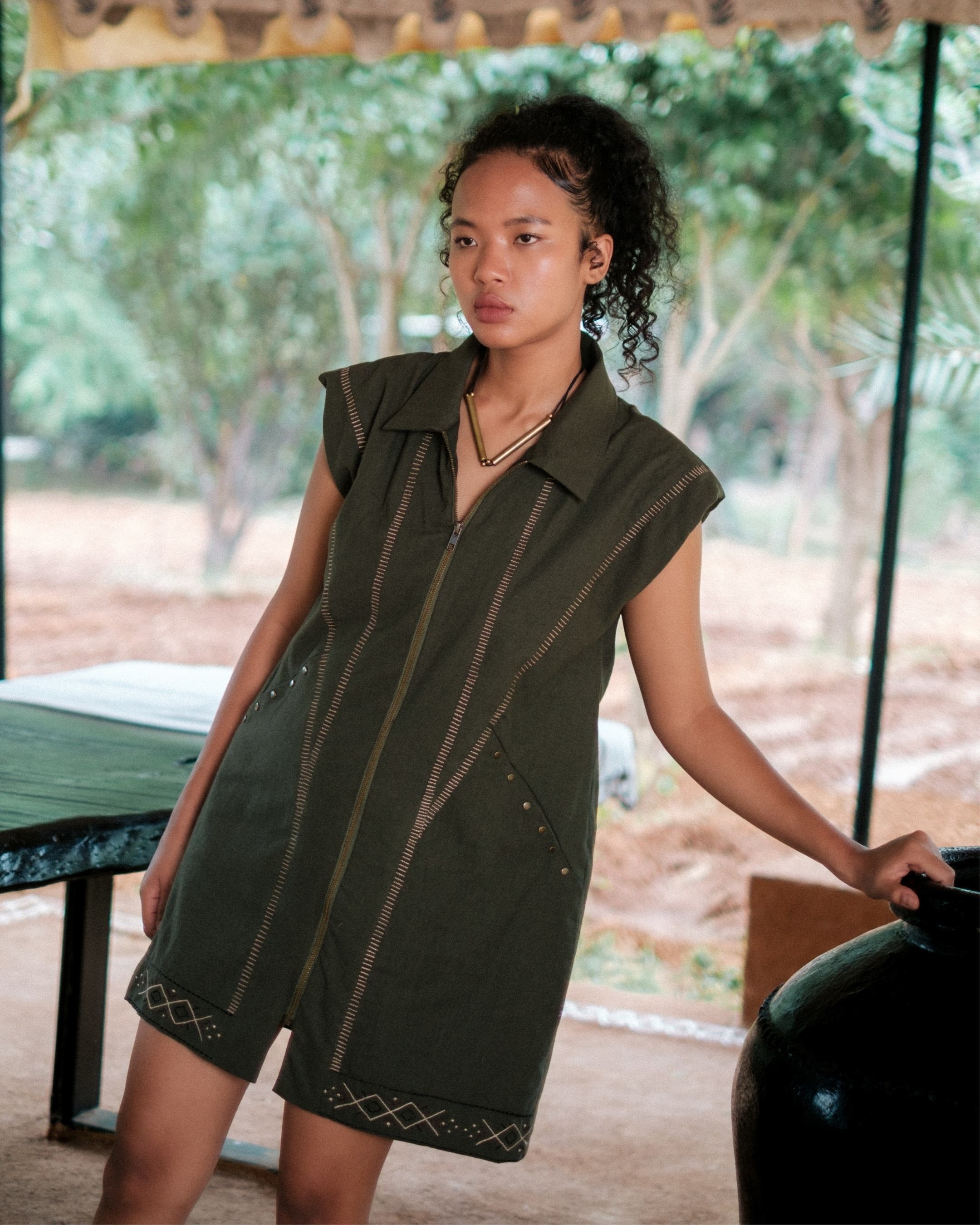 Sleeveless Jacket Dress