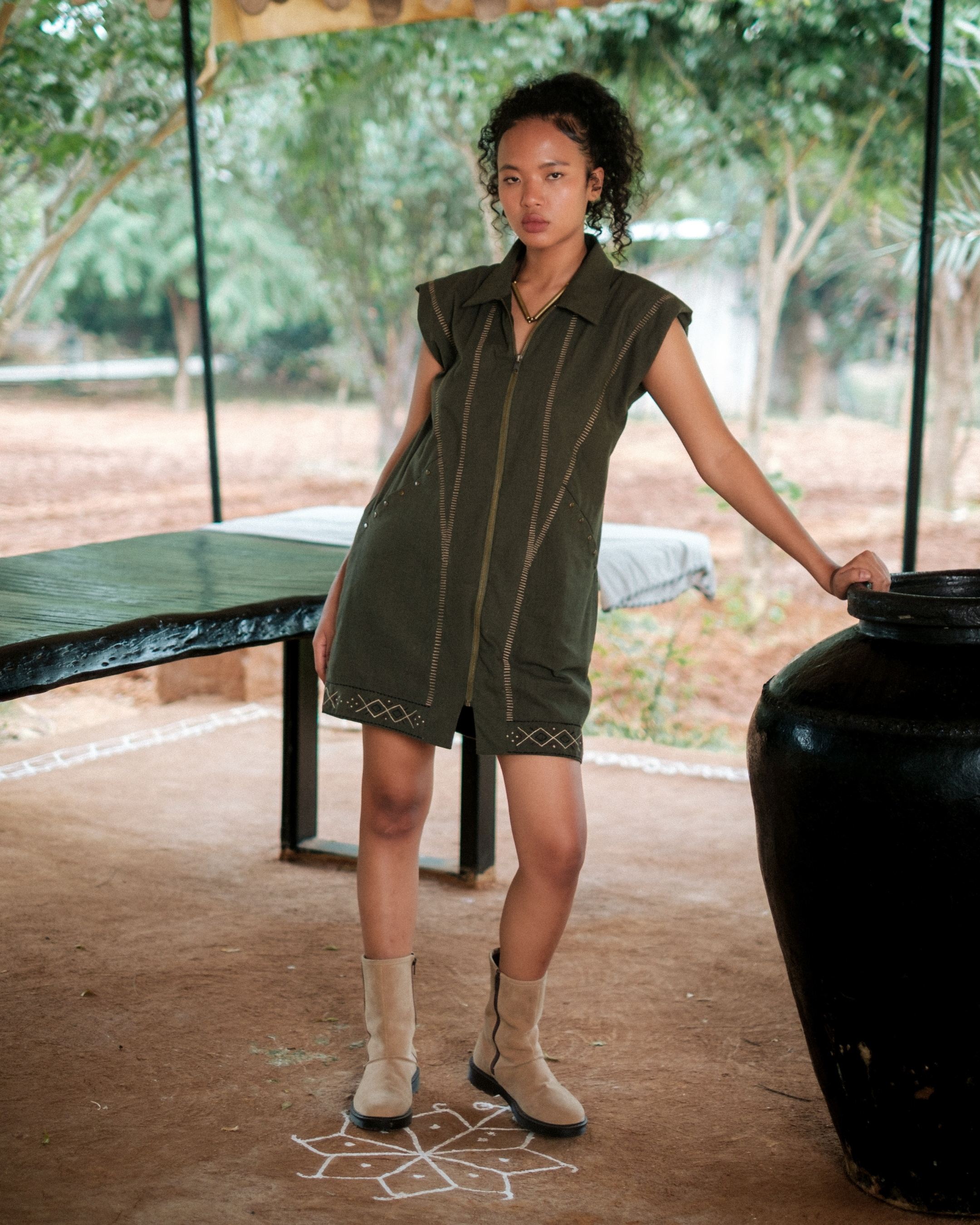 Sleeveless Jacket Dress