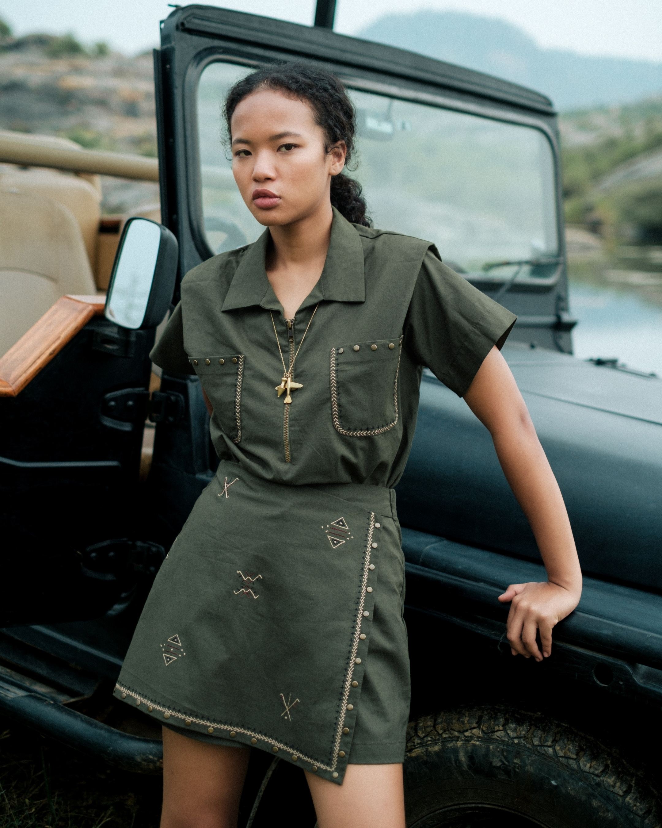 Half Sleeve Embroidered Shirt