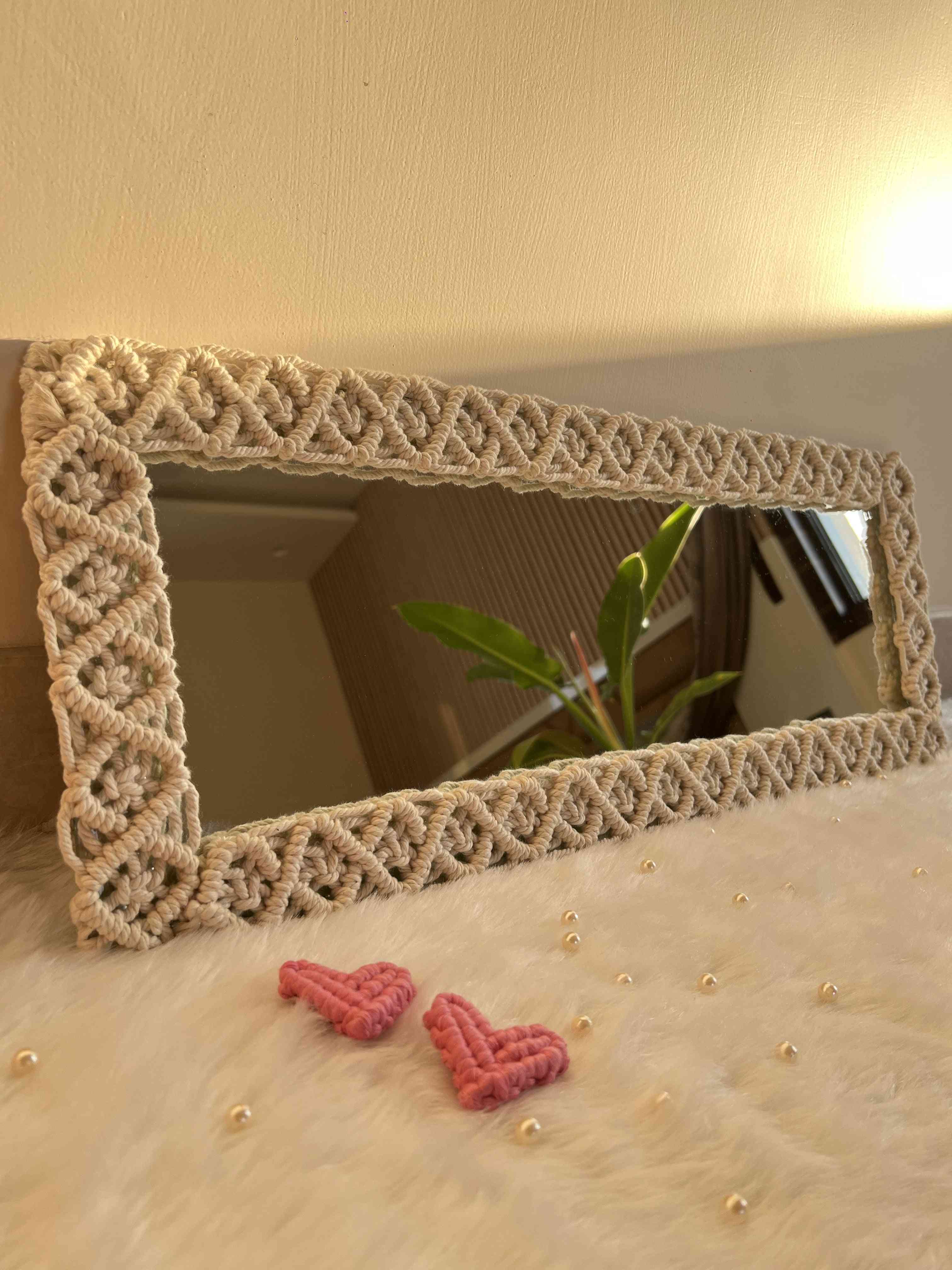 Macrame Standing Mirror