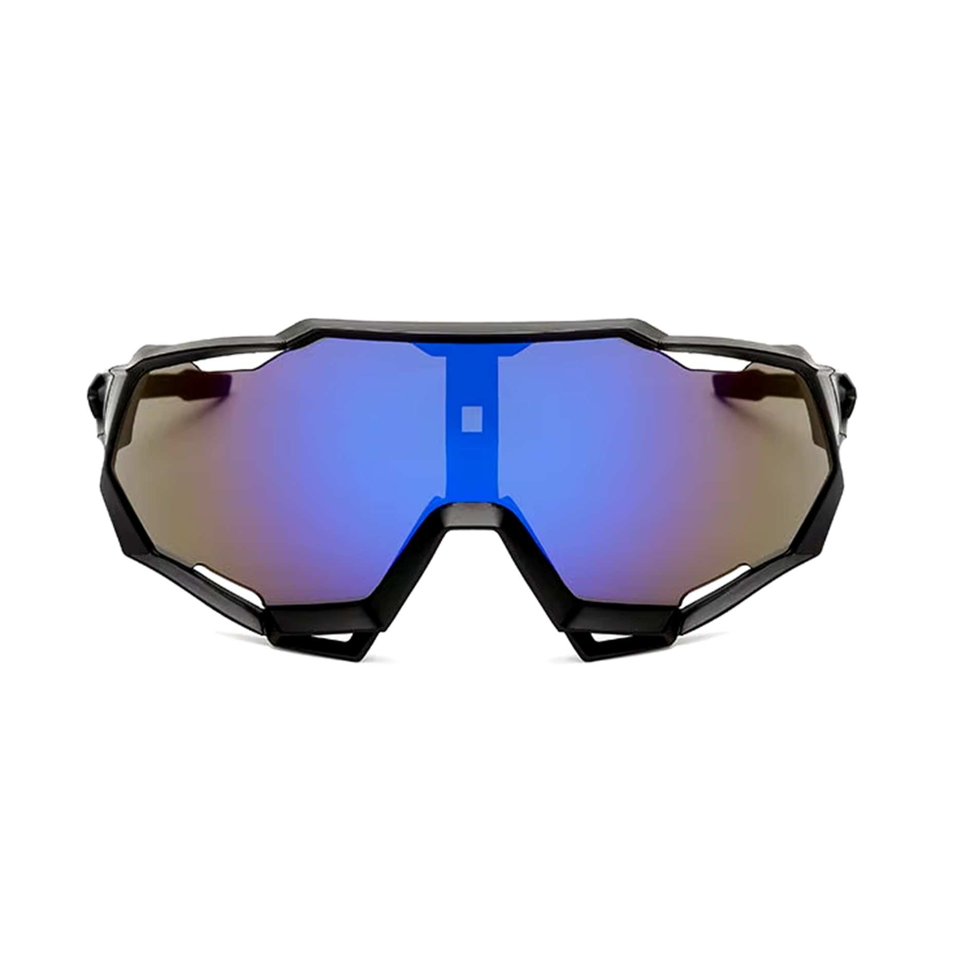AUGEN By Visions India Sports Mirrored Wraparound Sunglasses for Cycling Cricket Riding Trekking Full Coverage UV 400 Protection Abstract Unisex Sunglass Large (C8, 154)