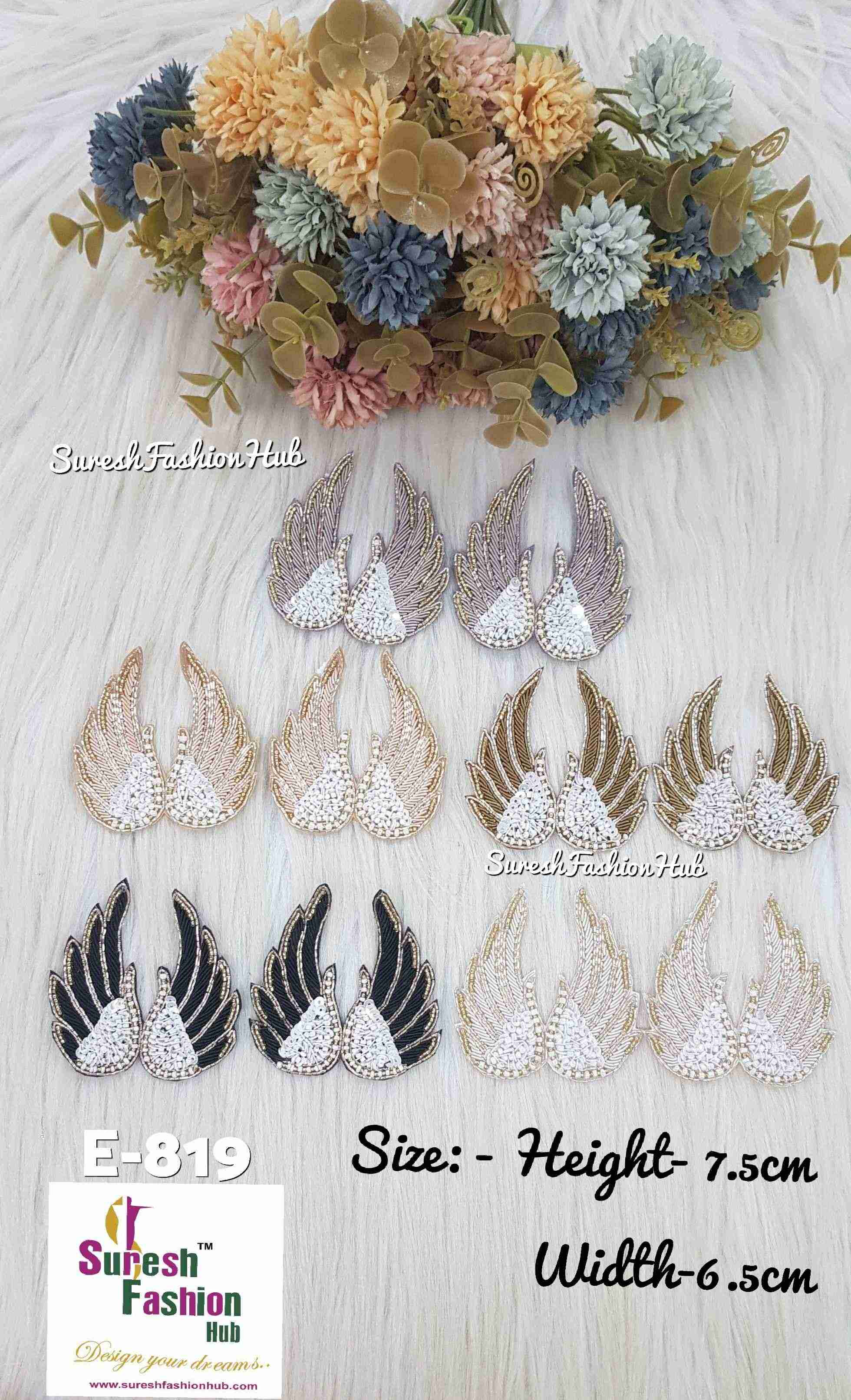 White Handcrafted Winged Elegance Patch