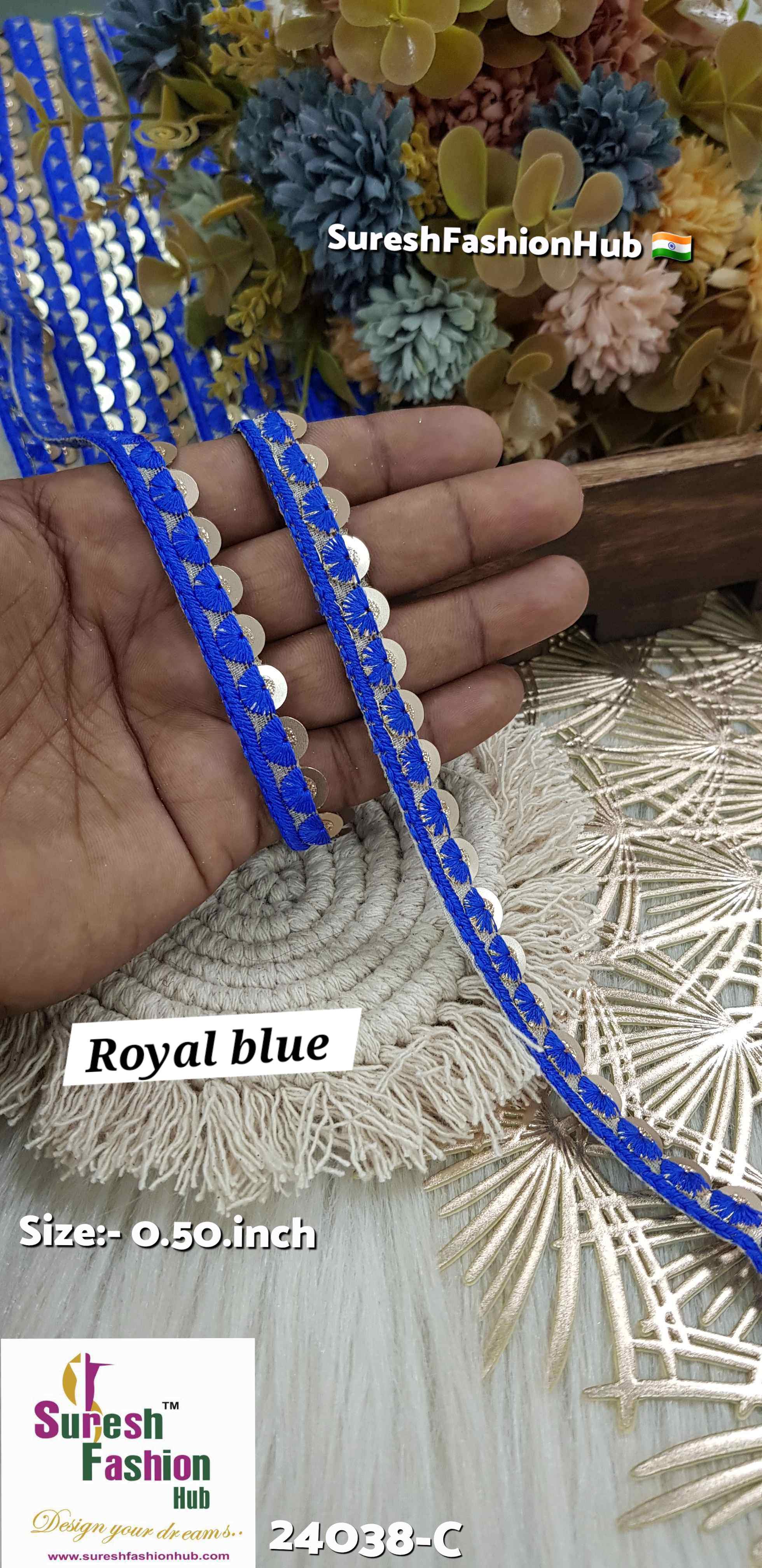Royal Blue Elegance™ Sequin Organza Trim