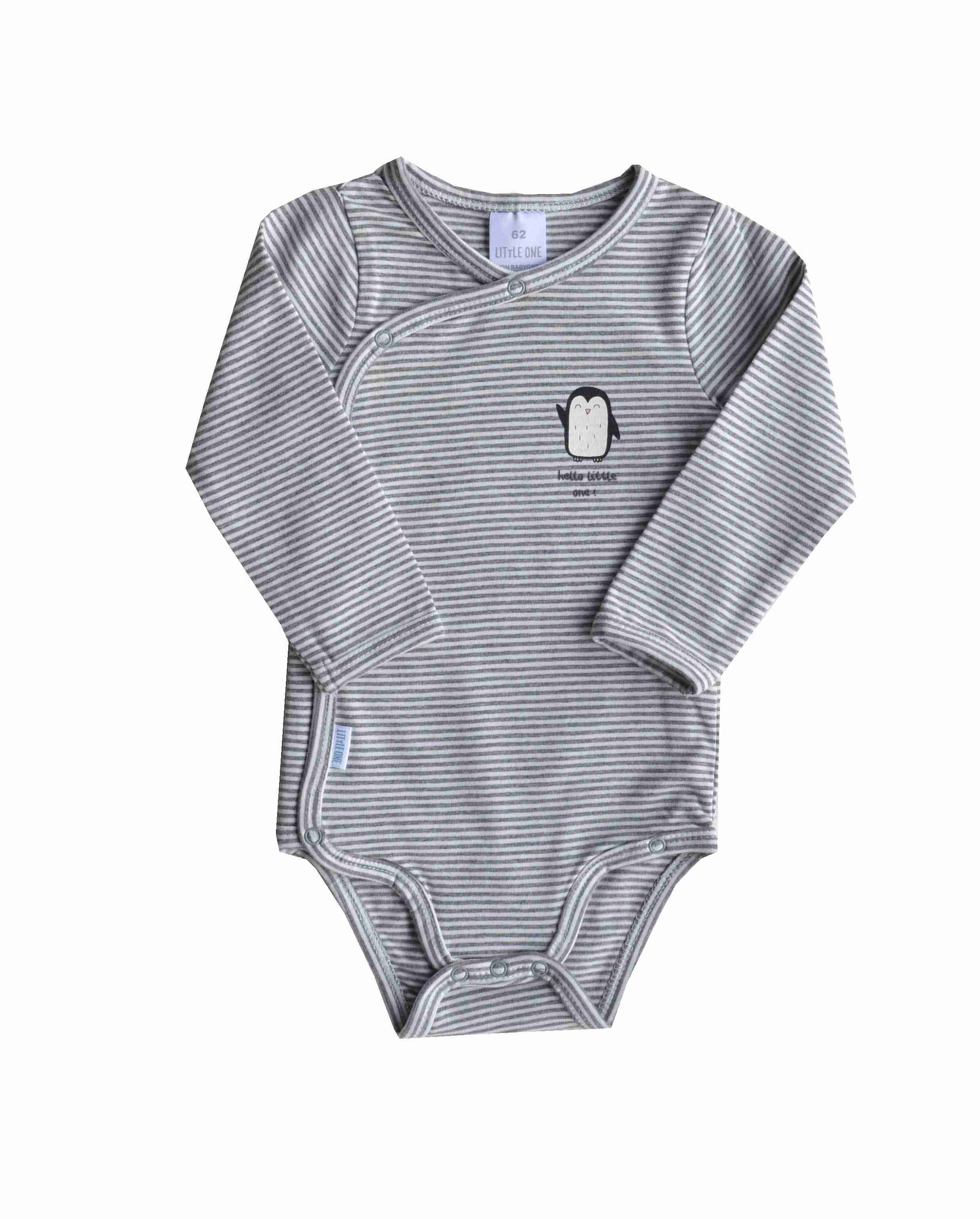 Baby's Romper/Onesie with full sleeves,Color-Grey Stripes