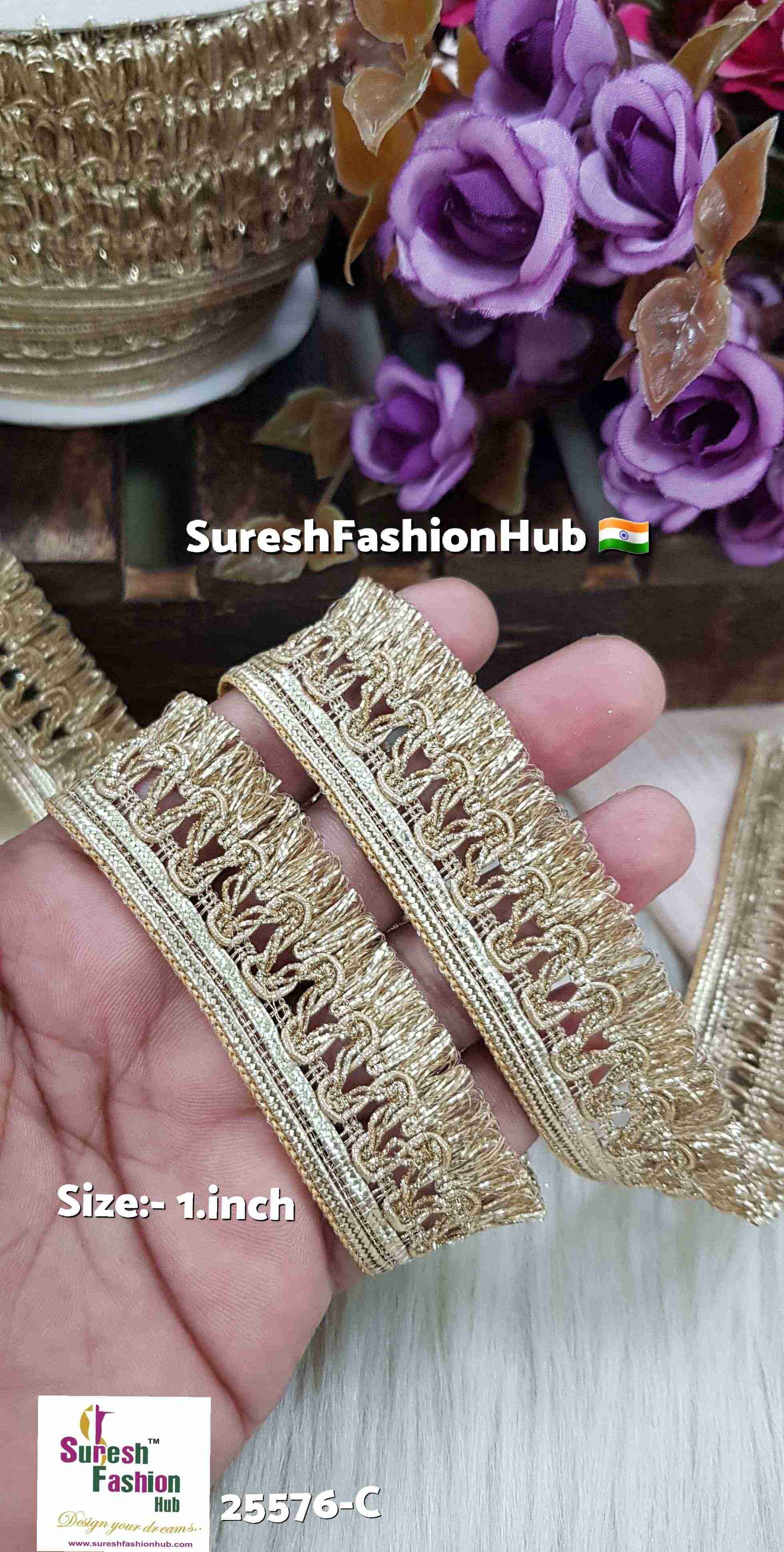 Pearl Badla Glitter Lace