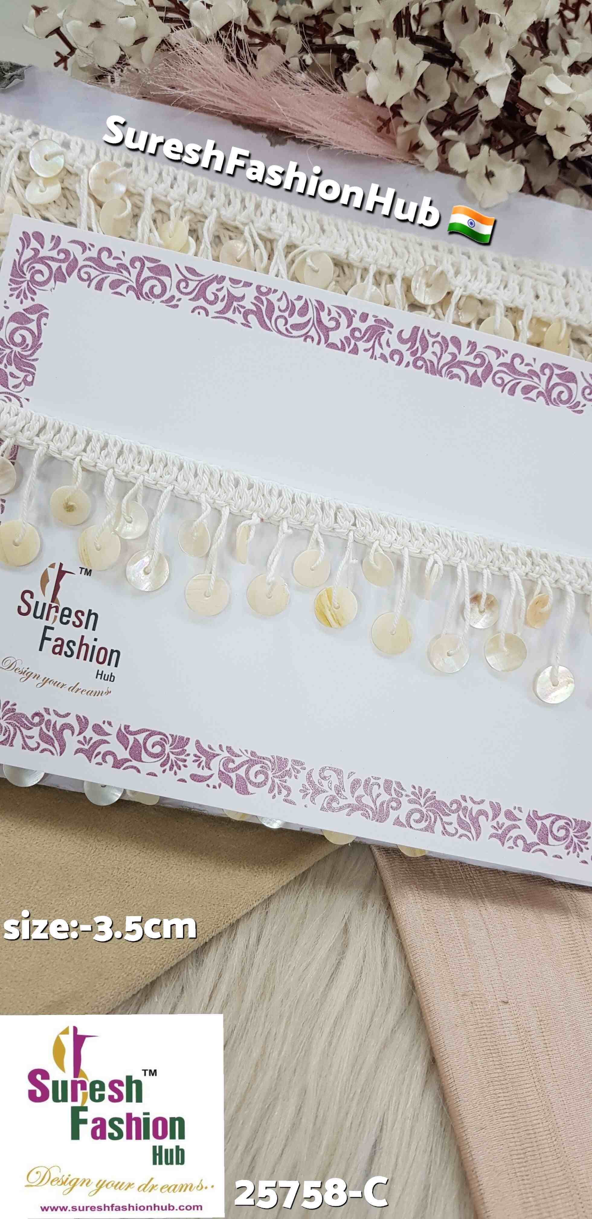 Mother of Pearl Hanging Sequence Jhalar Lace