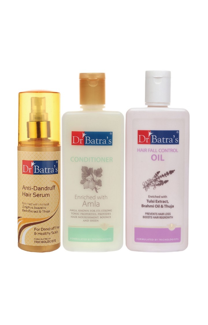 Dr Batra's | Dr Batra's Anti Dandruff Hair Serum, Conditioner - 200 ml and Hair Fall Control Oil- 200 ml          0