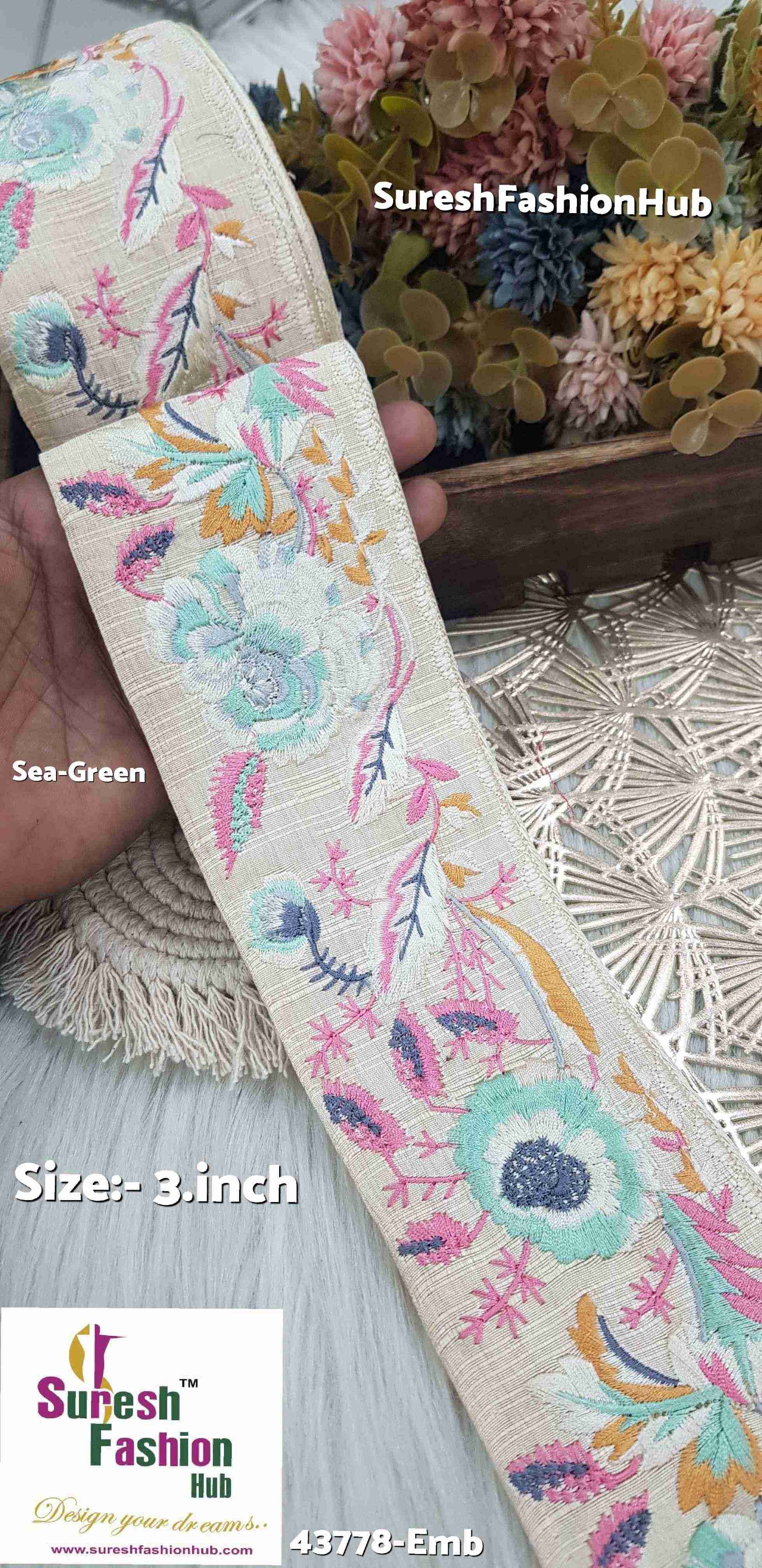 Multicolor Floral Embroidered Lace