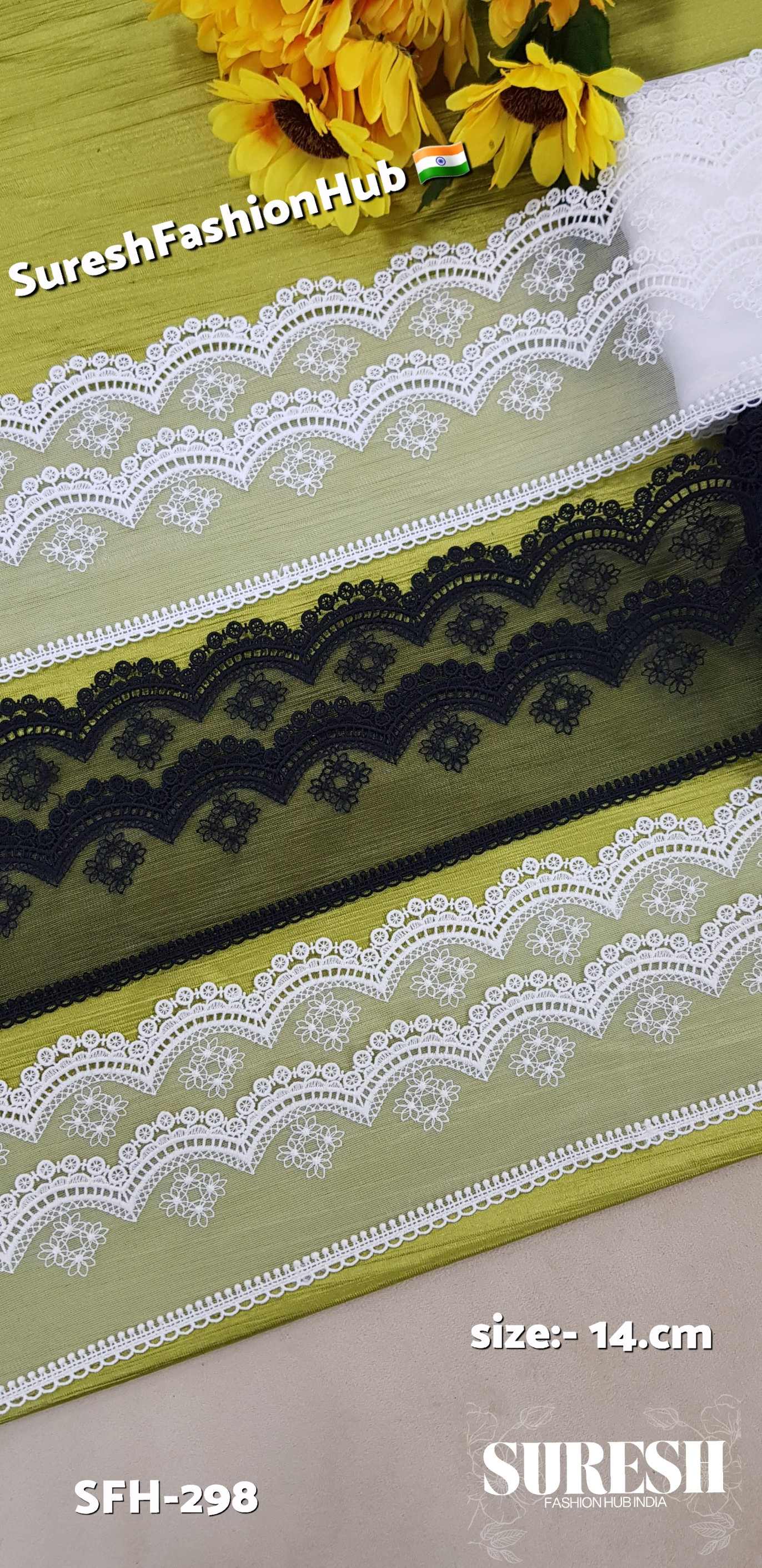 Lush Floral Dual Scallop Lace – Cream -SFH-298