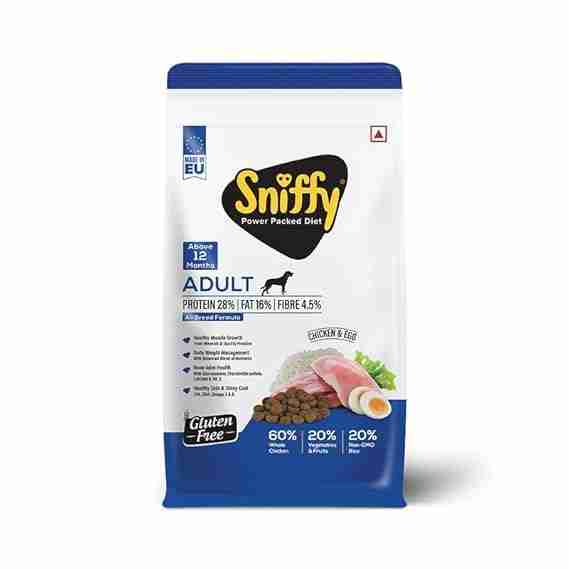 Sniffy Adult Chicken and Egg Dry Food for Dogs 10kg