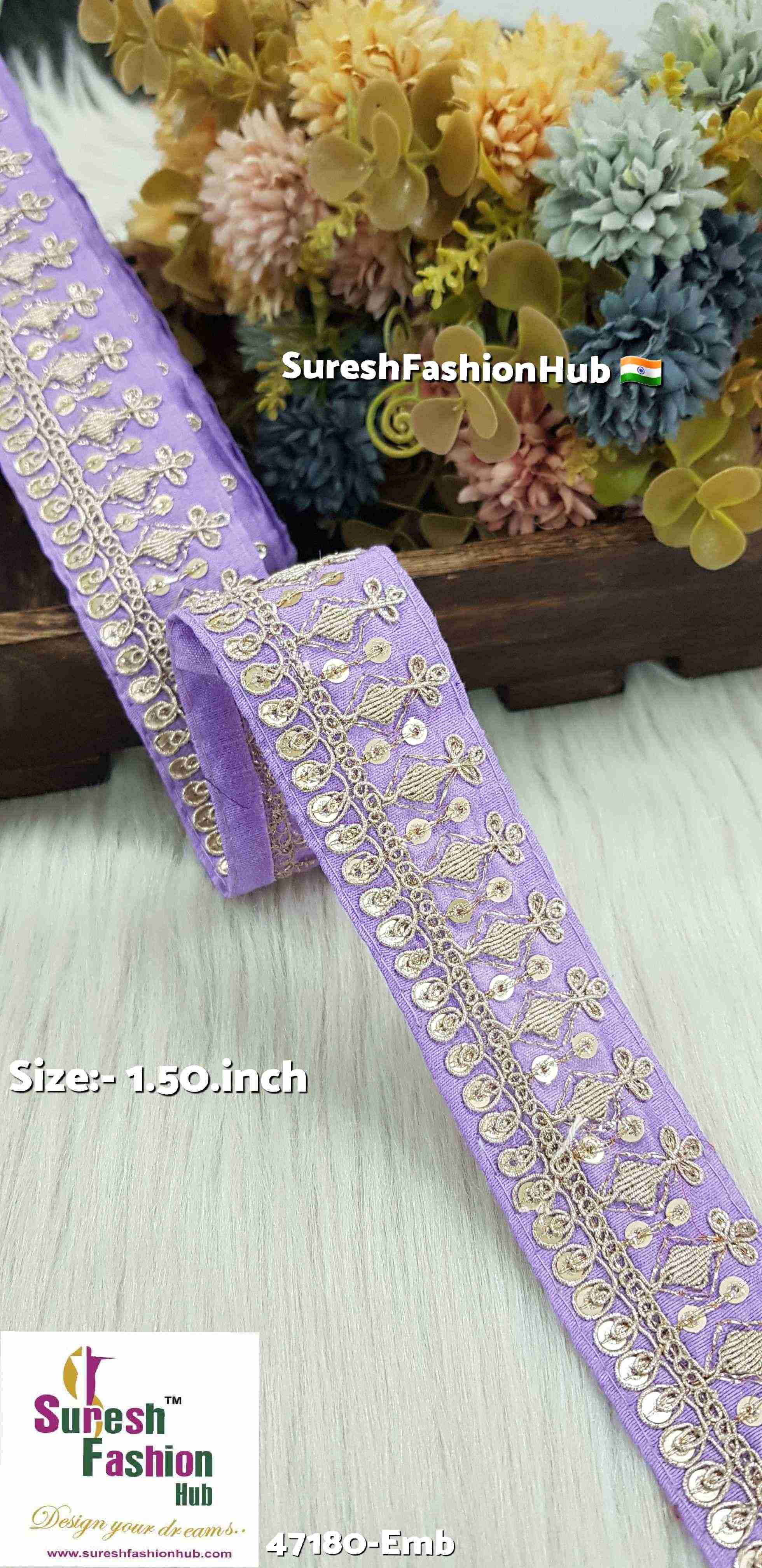 Light Purple Royal Elegance Embroidered Lace