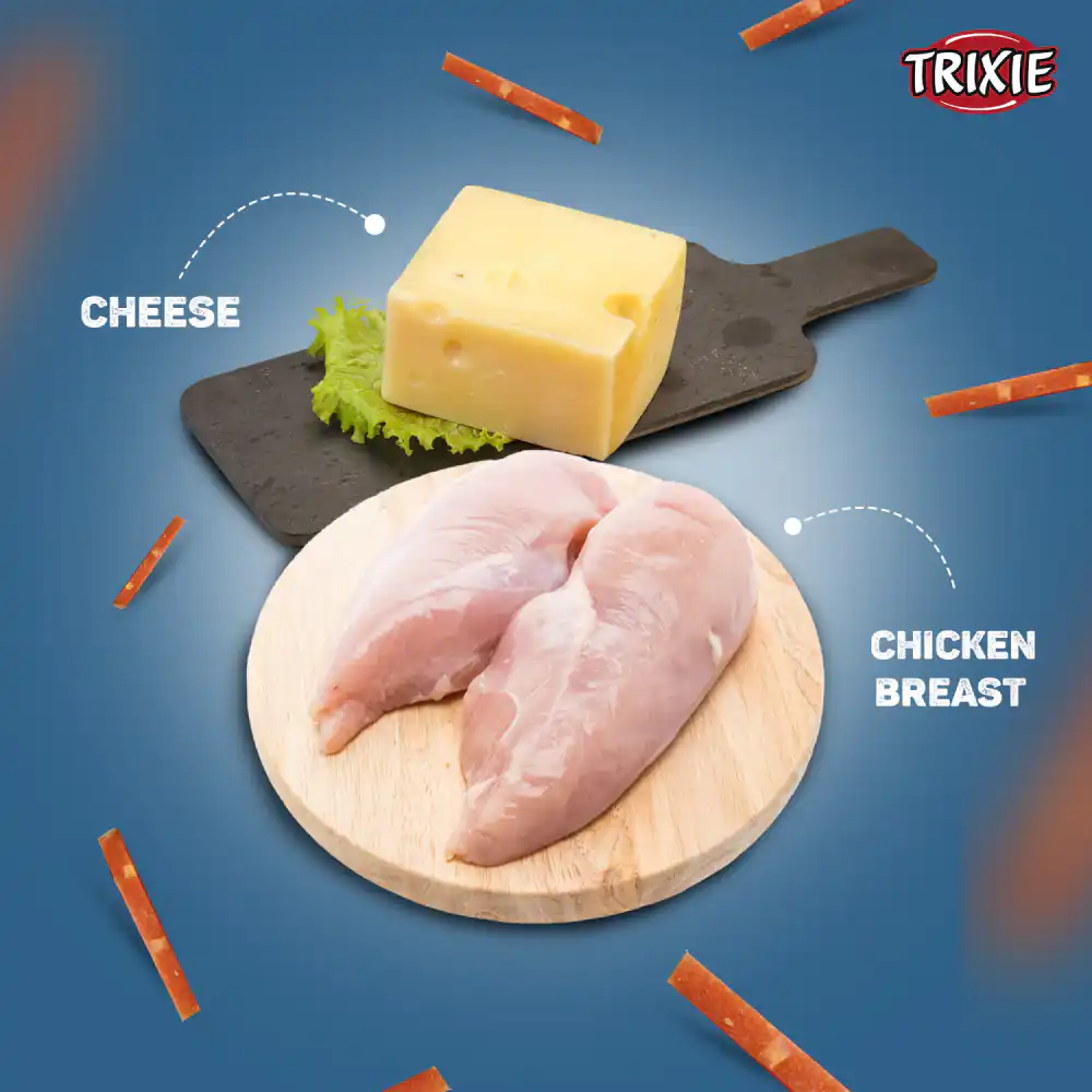 Trixie Premio Cheese Chicken Stripes Dog Treats, 100 g