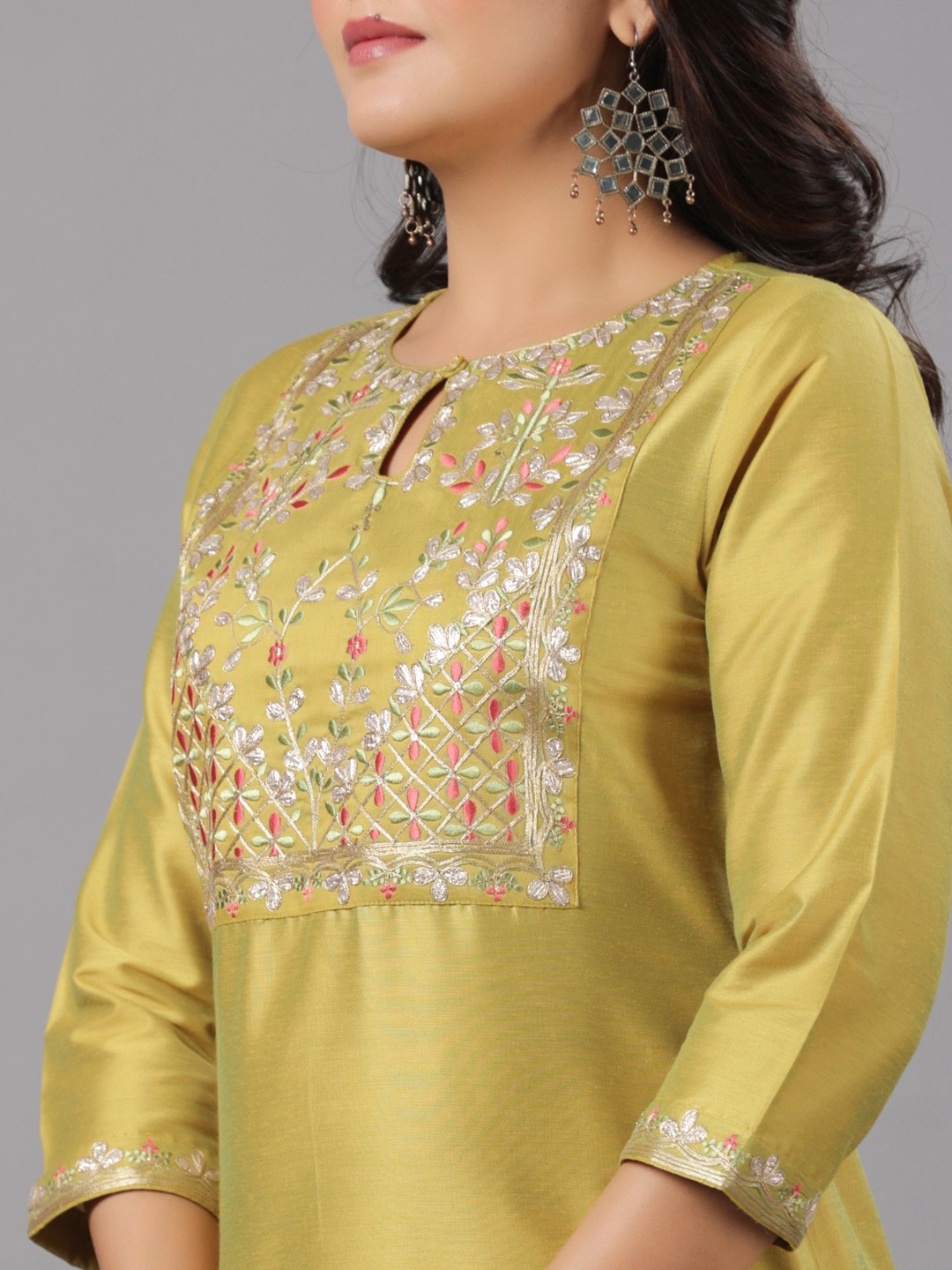 PST Embroidery Kurta With Solid Pant