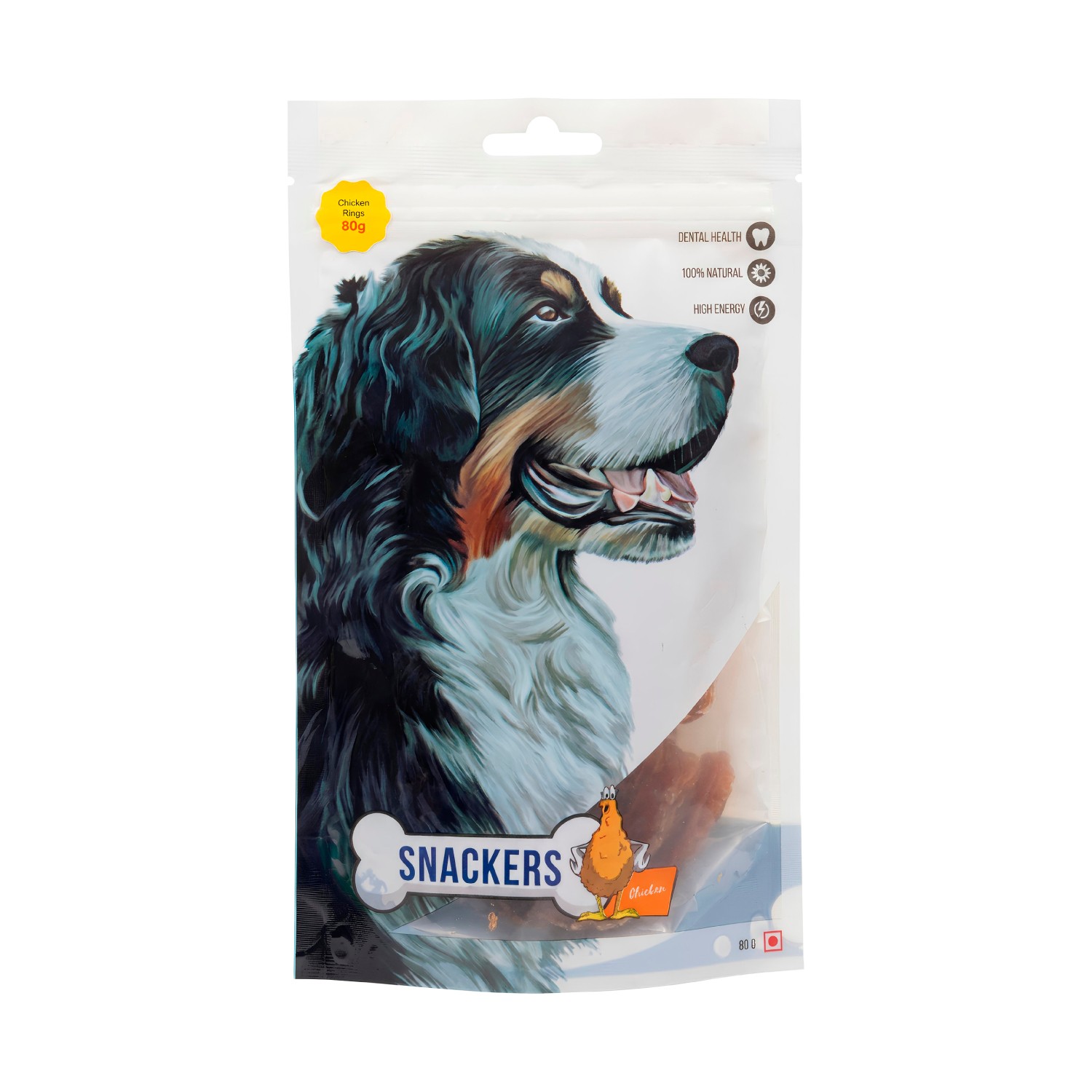 Snackers Chicken Rings Dog Treat, 80 g