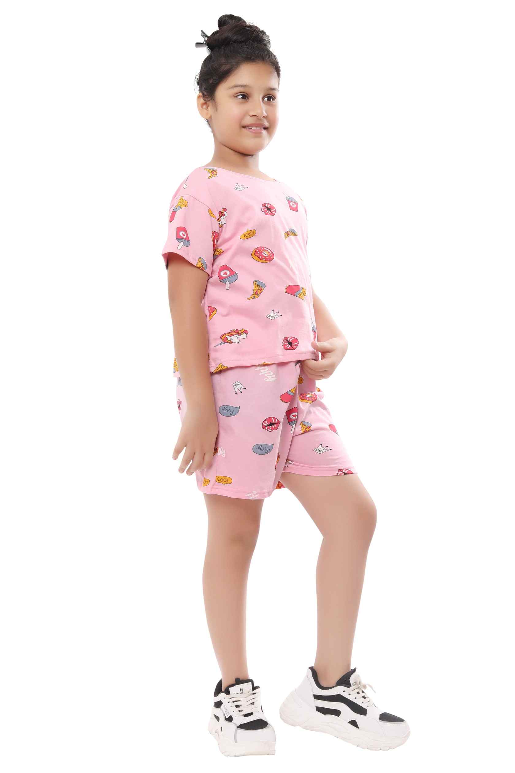 Ninos Dreams Girls French Fries & Unicorn Printed Coord Set