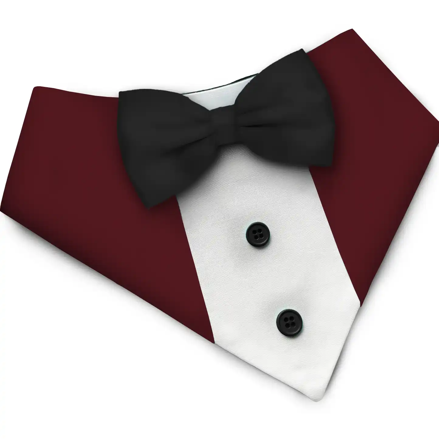 PawsIndia Maroon Tuxedo Bandana with Black Bow for Pets