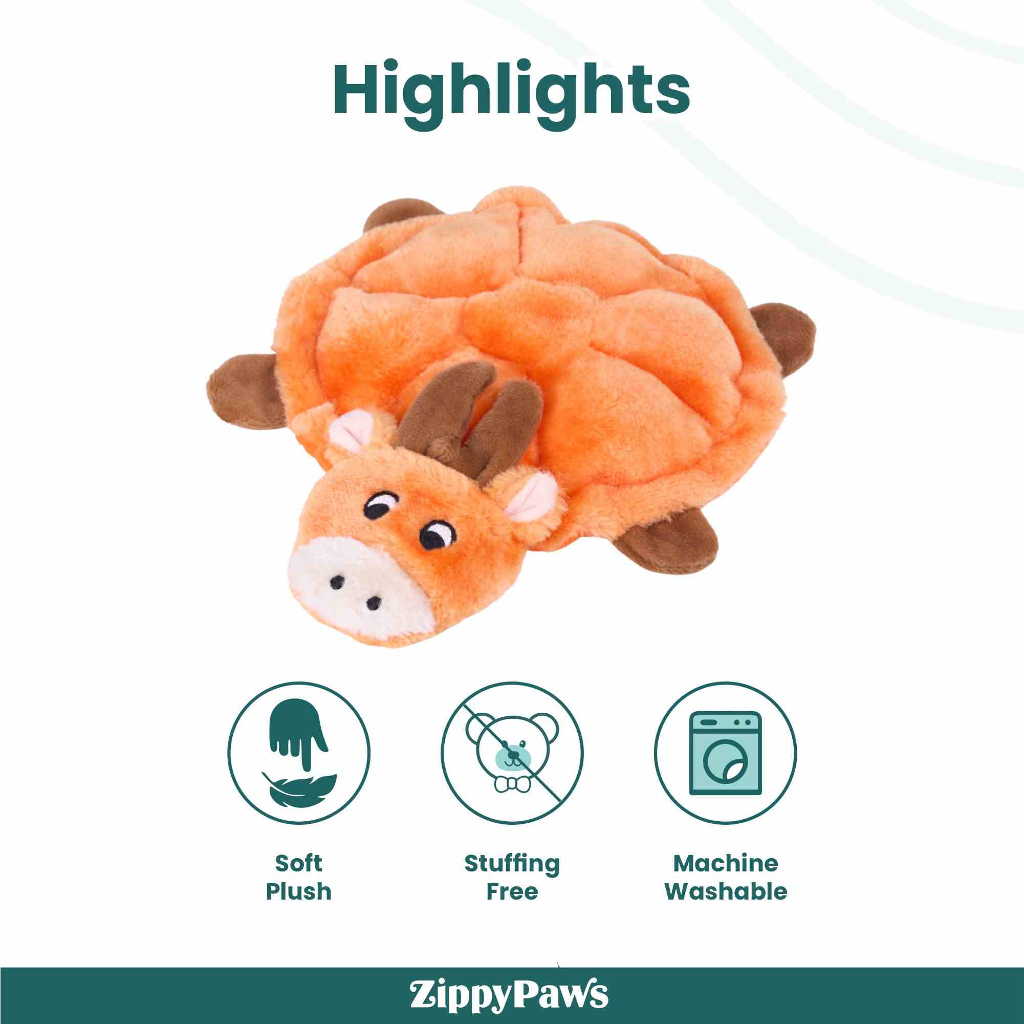 Zippy Paws Squeakie Crawler Moody the Moose Plush Toy for Dogs