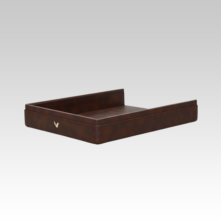 A4 Paper Tray / Letter Tray | Faux Leather | Classic | Brown