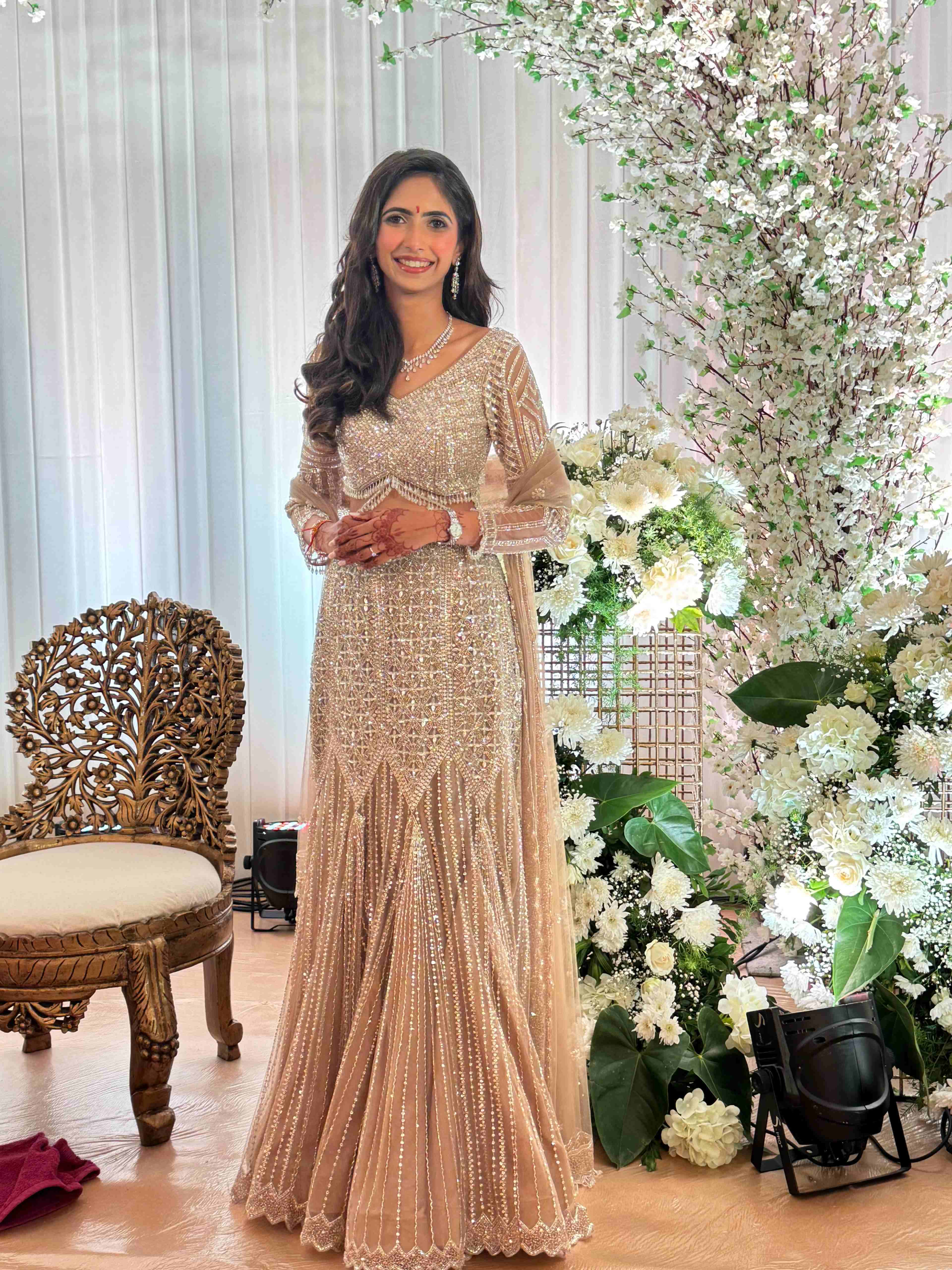 Nude Gold Fishcut Lehenga