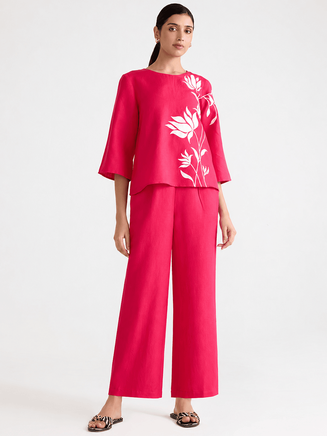 Pink Linen Trouser