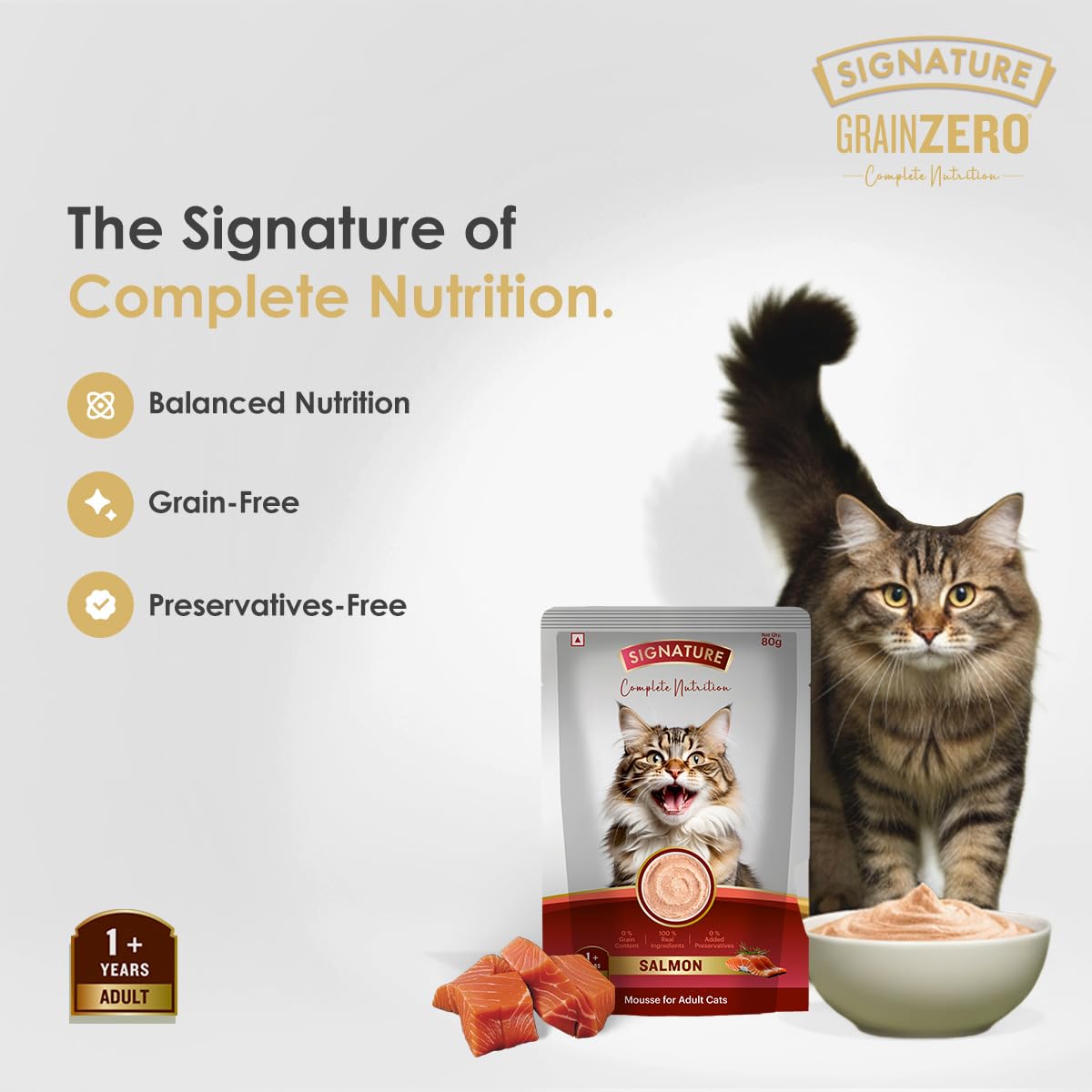 Signature Salmon Mousse Adult Cat Wet Food, 80g