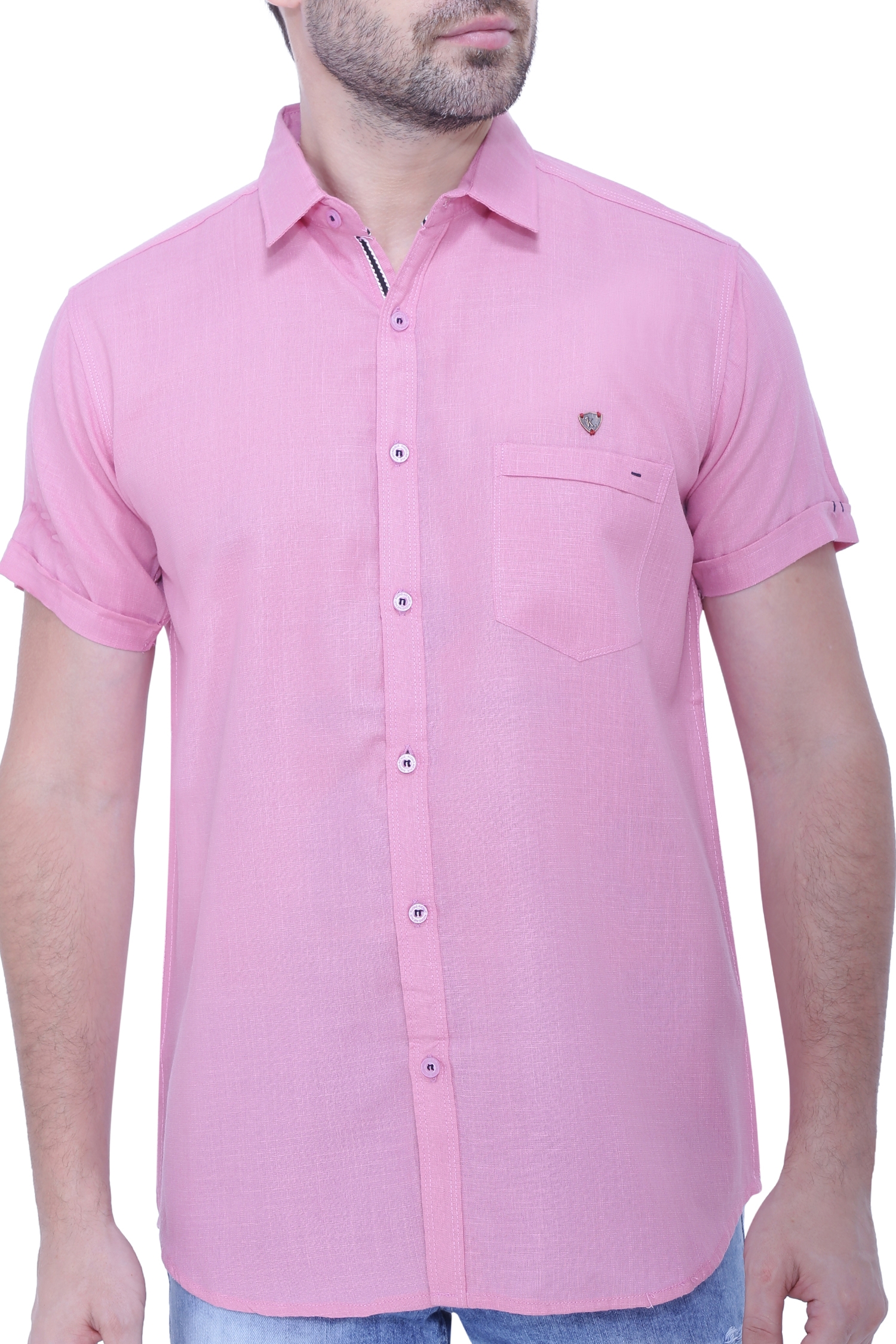 Kuons Avenue | Kuons Avenue Men's Linen Blend Half Sleeves Casual Shirt-KACLHS1232 3
