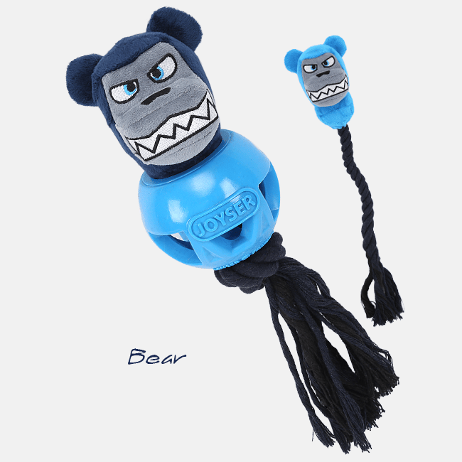 JOYSER Cageball Rubber Ball with Bear Dark Blue, M
