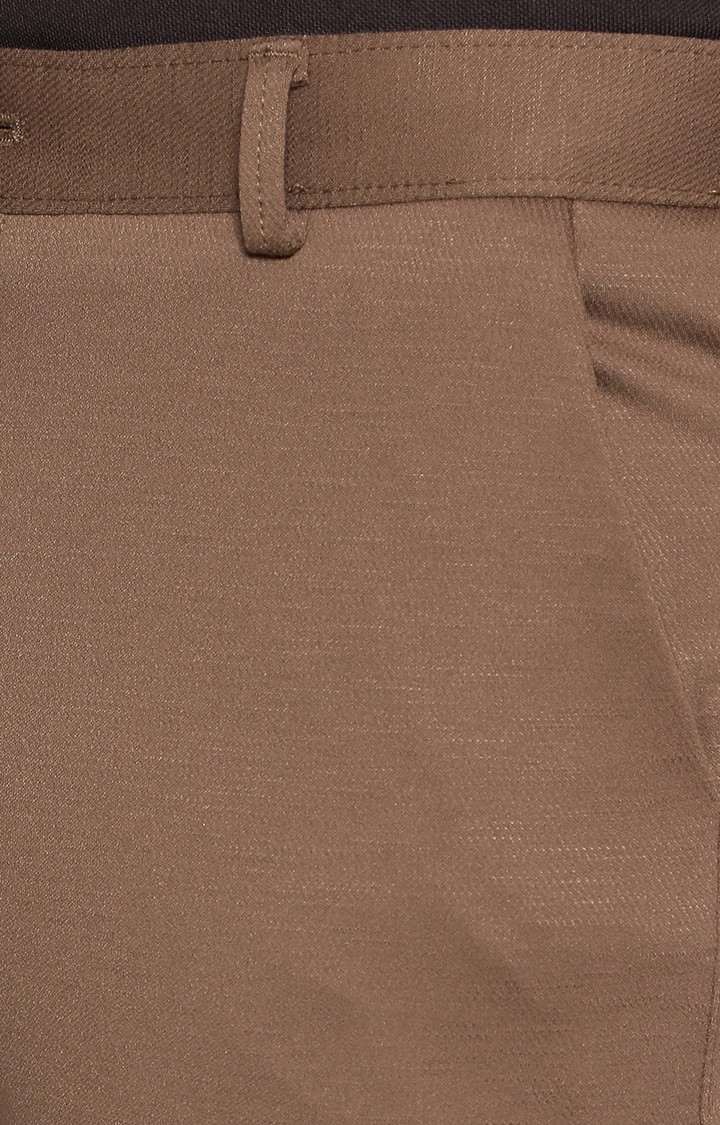 JB-VN-169/3 BOSIN BROWN Men's Brown Cotton Solid Trousers