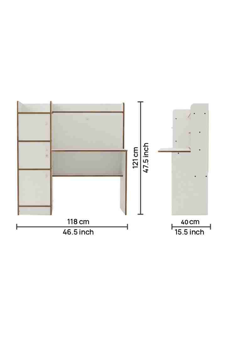 Vision 3 Door Office Table | Multi-Purpose Study Table - Frosty White