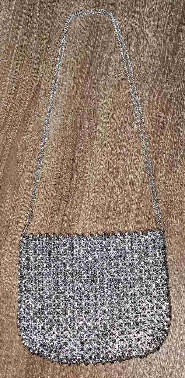 Shiny Silver Sling Bag