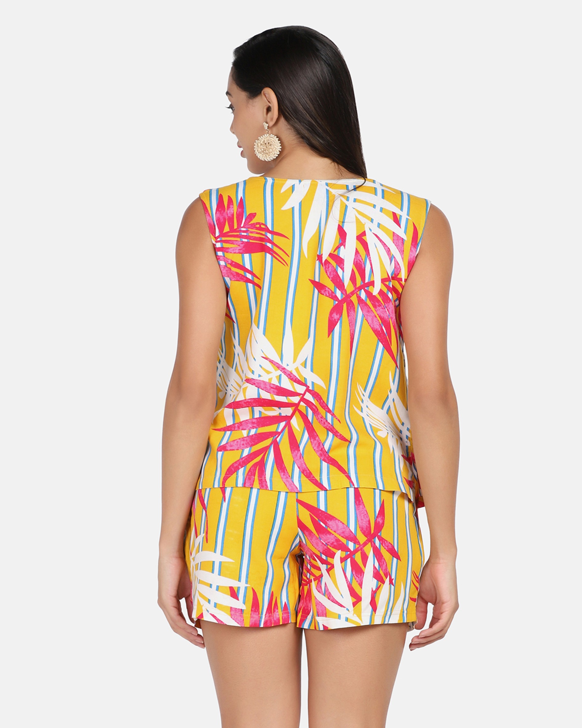 Yellow Leaf Printed Co-Ords