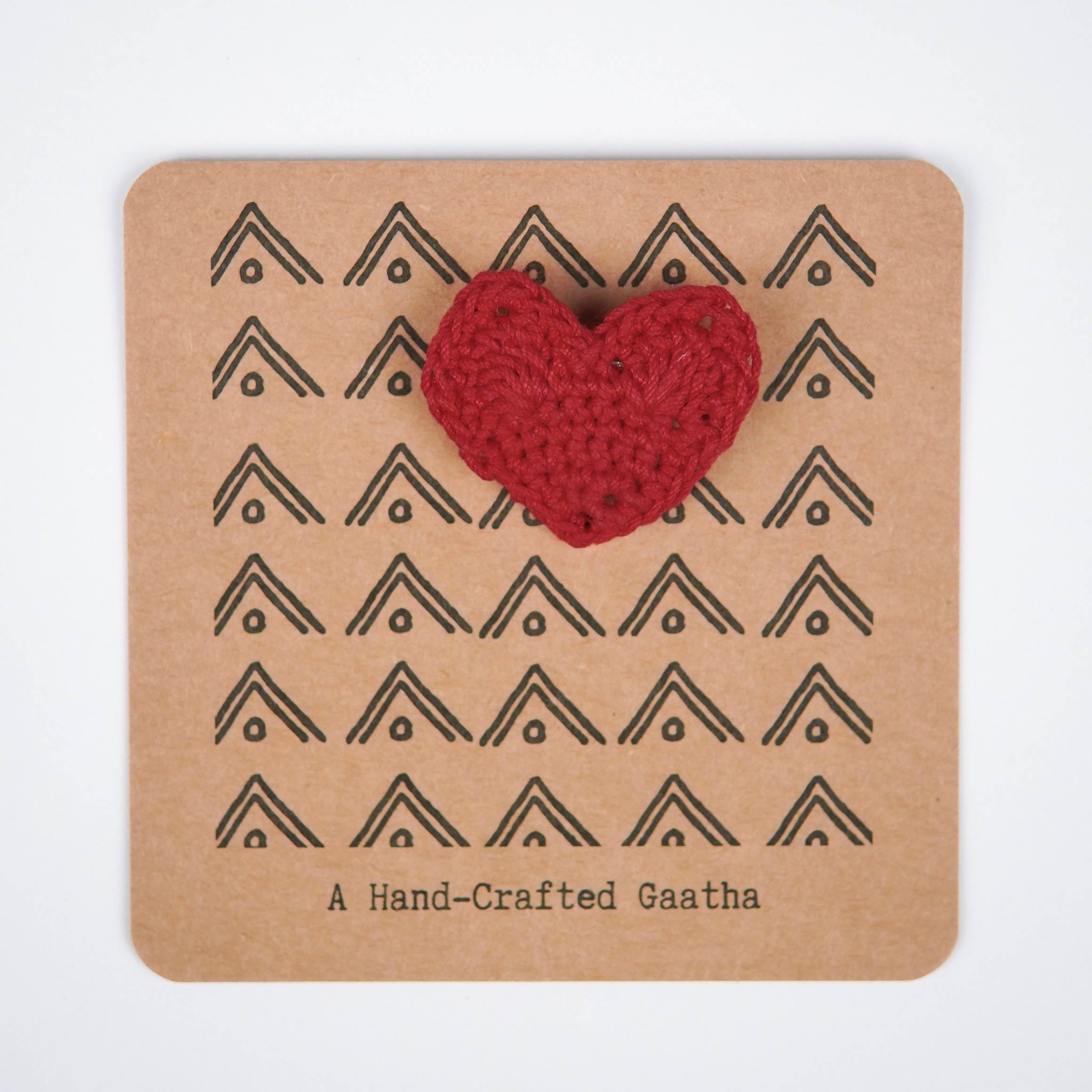 A Handcrafted Gaatha - Maroon Heart Brooch (Unisex). Bold style, handcrafted for everyone.