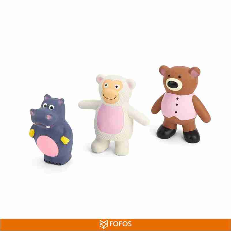 Barkbutler Fofos Latex Hippo Squeaky Toy for Dogs