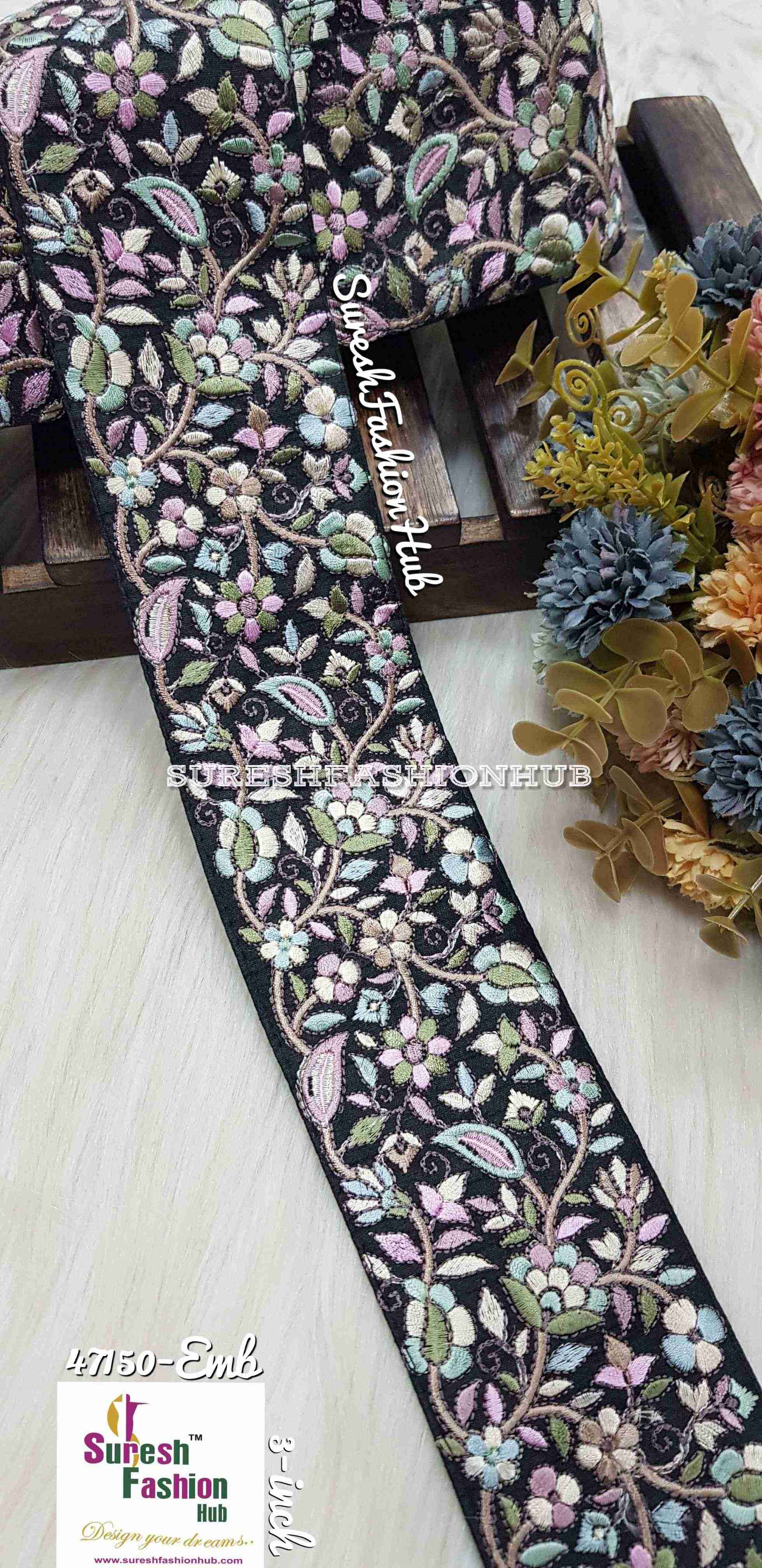 Parsi Embroidered Borders