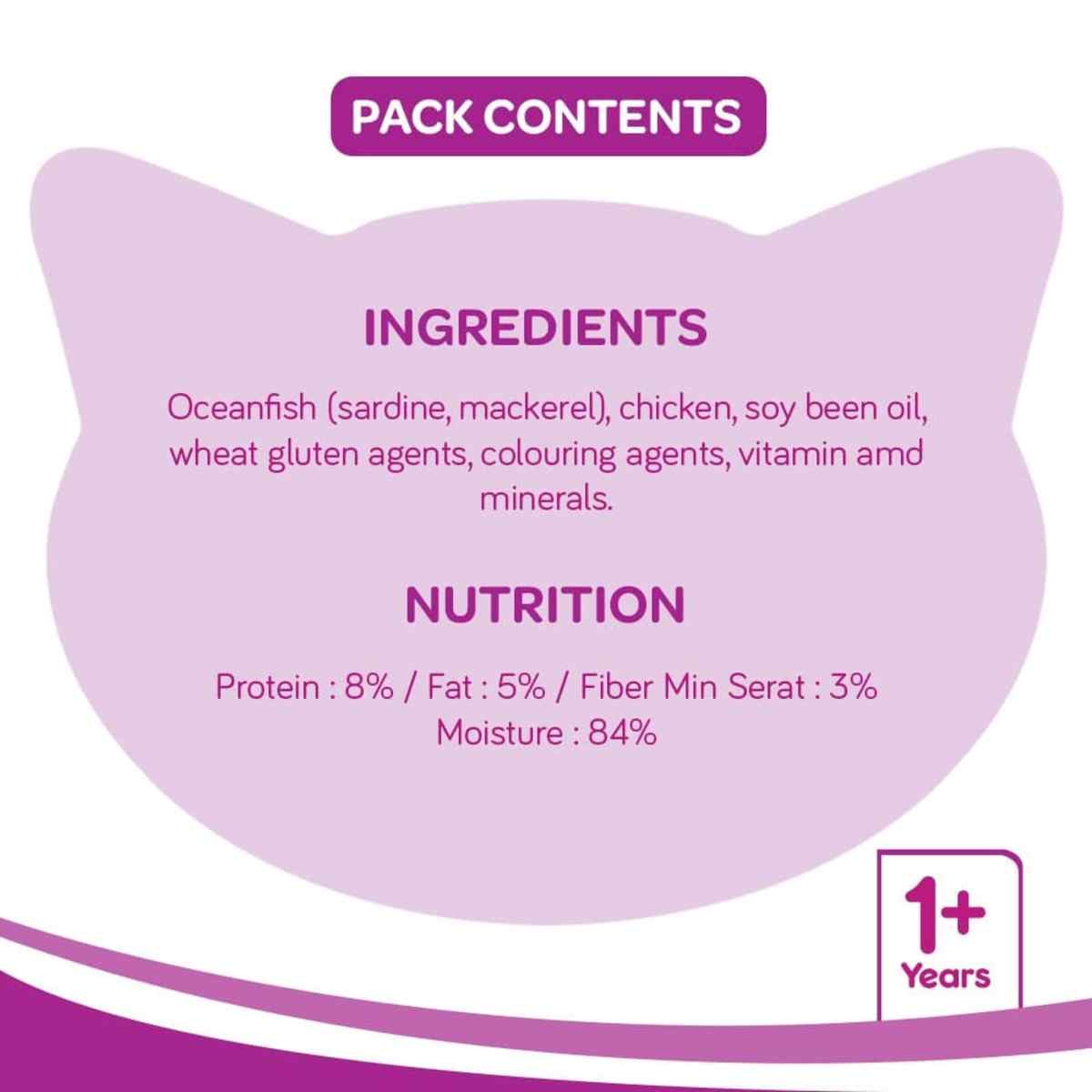 Whiskas Ocean Fish in Gravy Wet Adult Cat (+1 year) Food, 80g