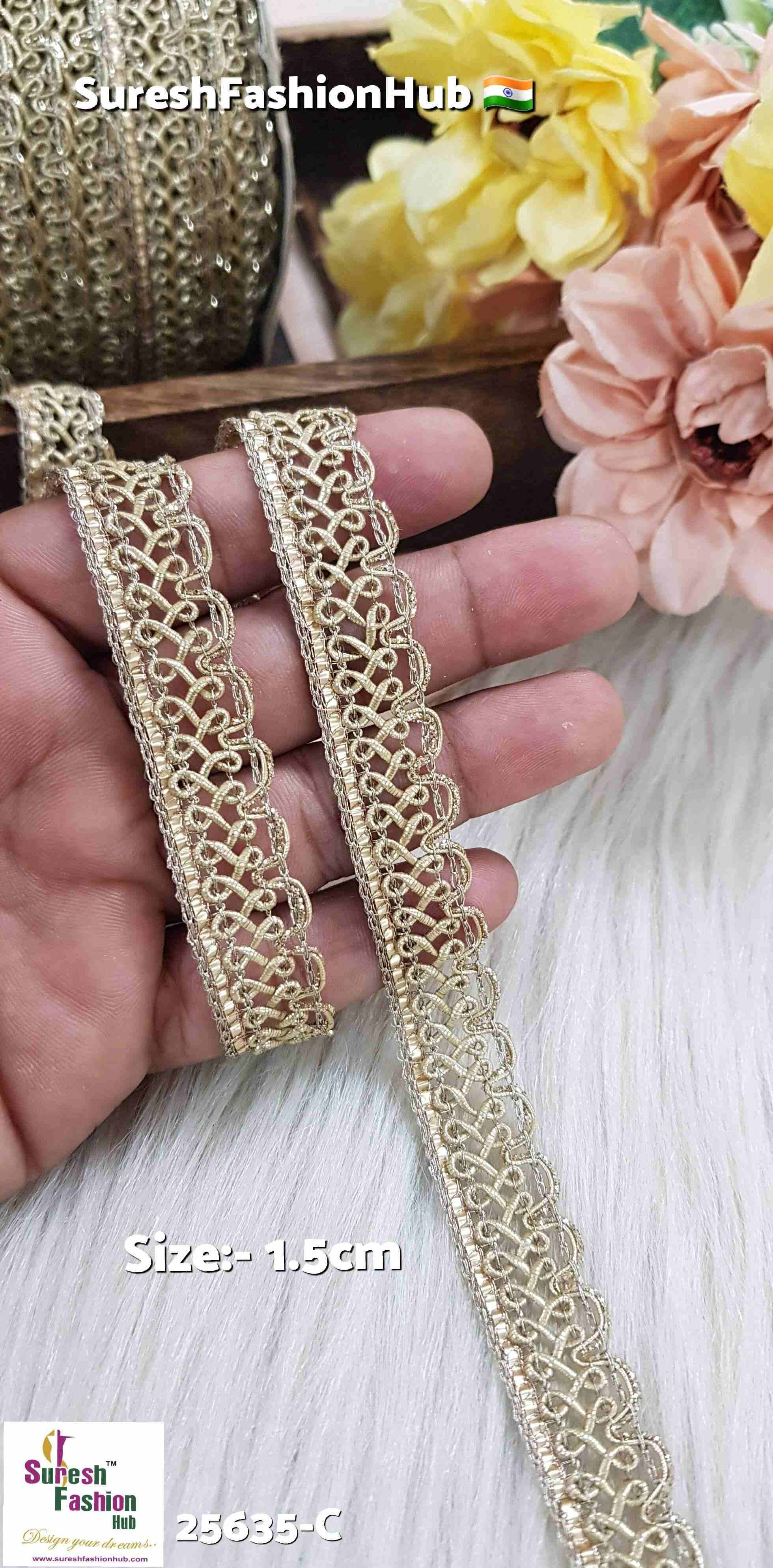 Scalloped Jhalar Cutwork Lace